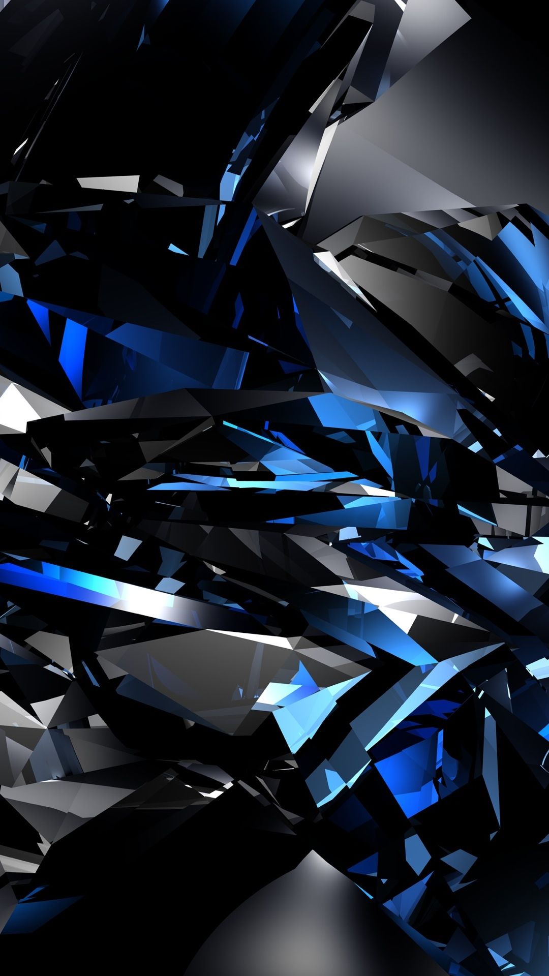 cristalli 3D blu e nero, 1080x1920 Full HD Verticale, Galaxy A