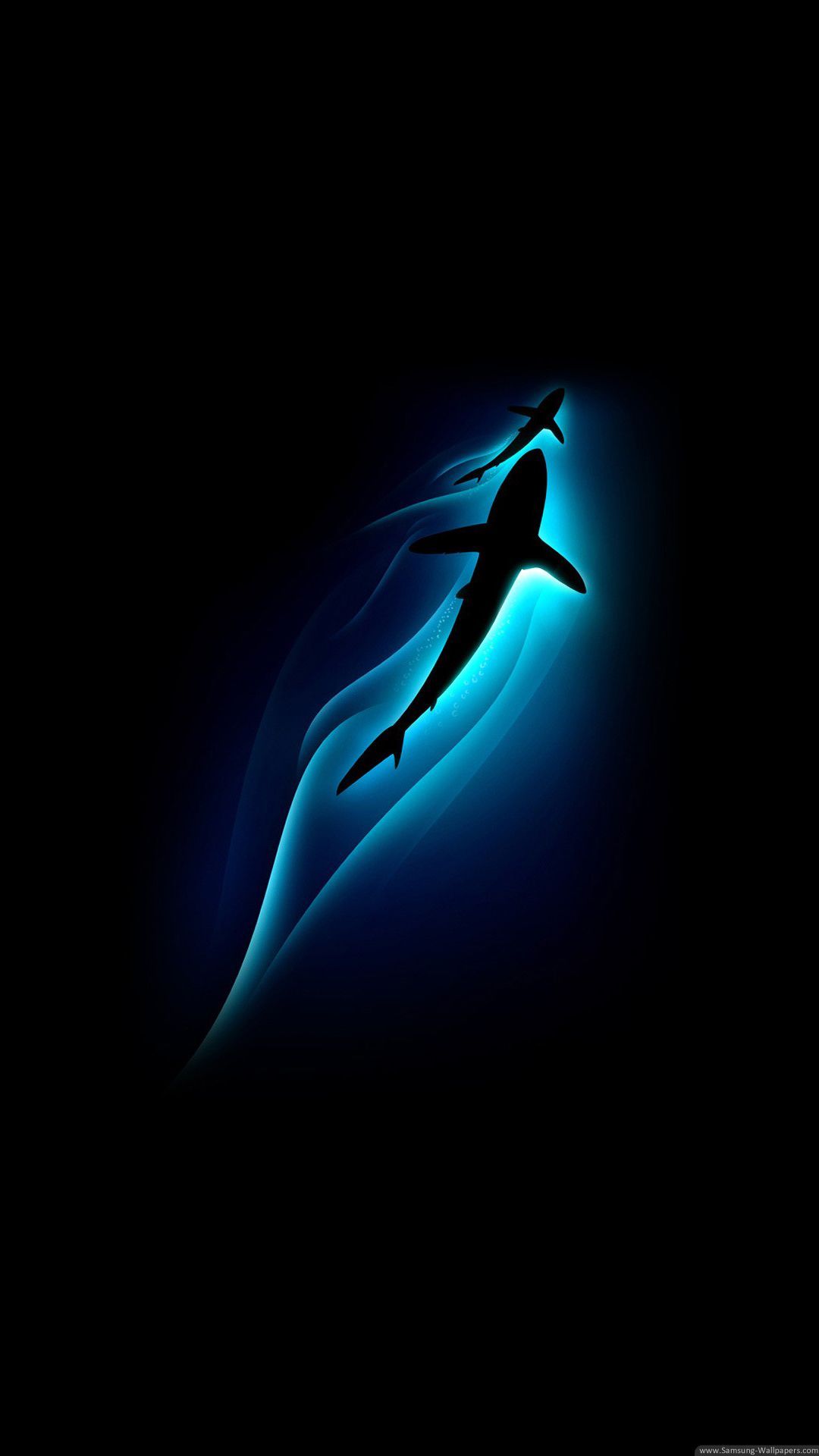 Squalo astratto blu scuro, 1080x1920 Verticale, Samsung Galaxy