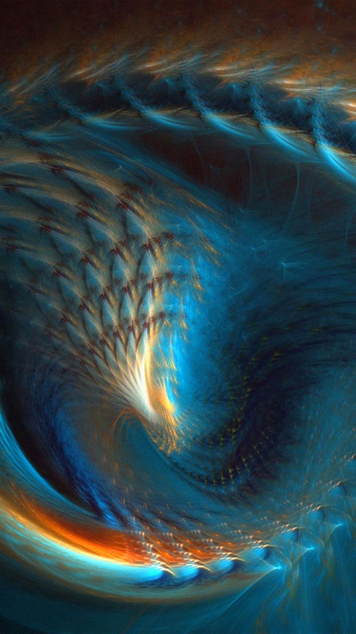 Spirale astratta blu arancione, 1242x2208 Full HD Verticale, Galaxy Z