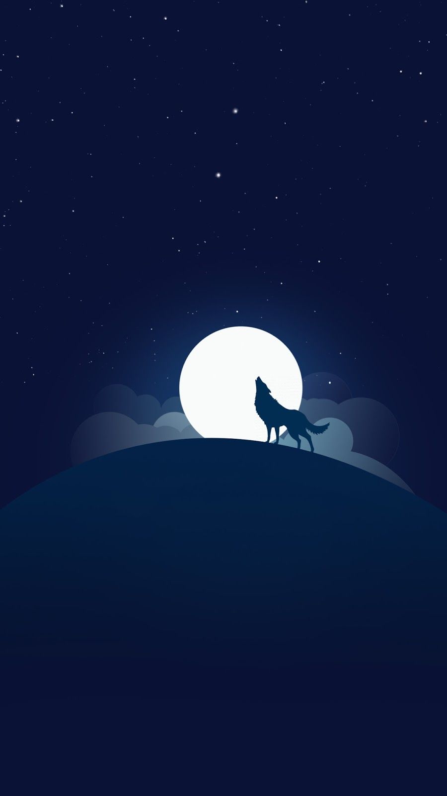 Lupo che ulula sotto la luna, 900x1600 Verticale, Galaxy Note