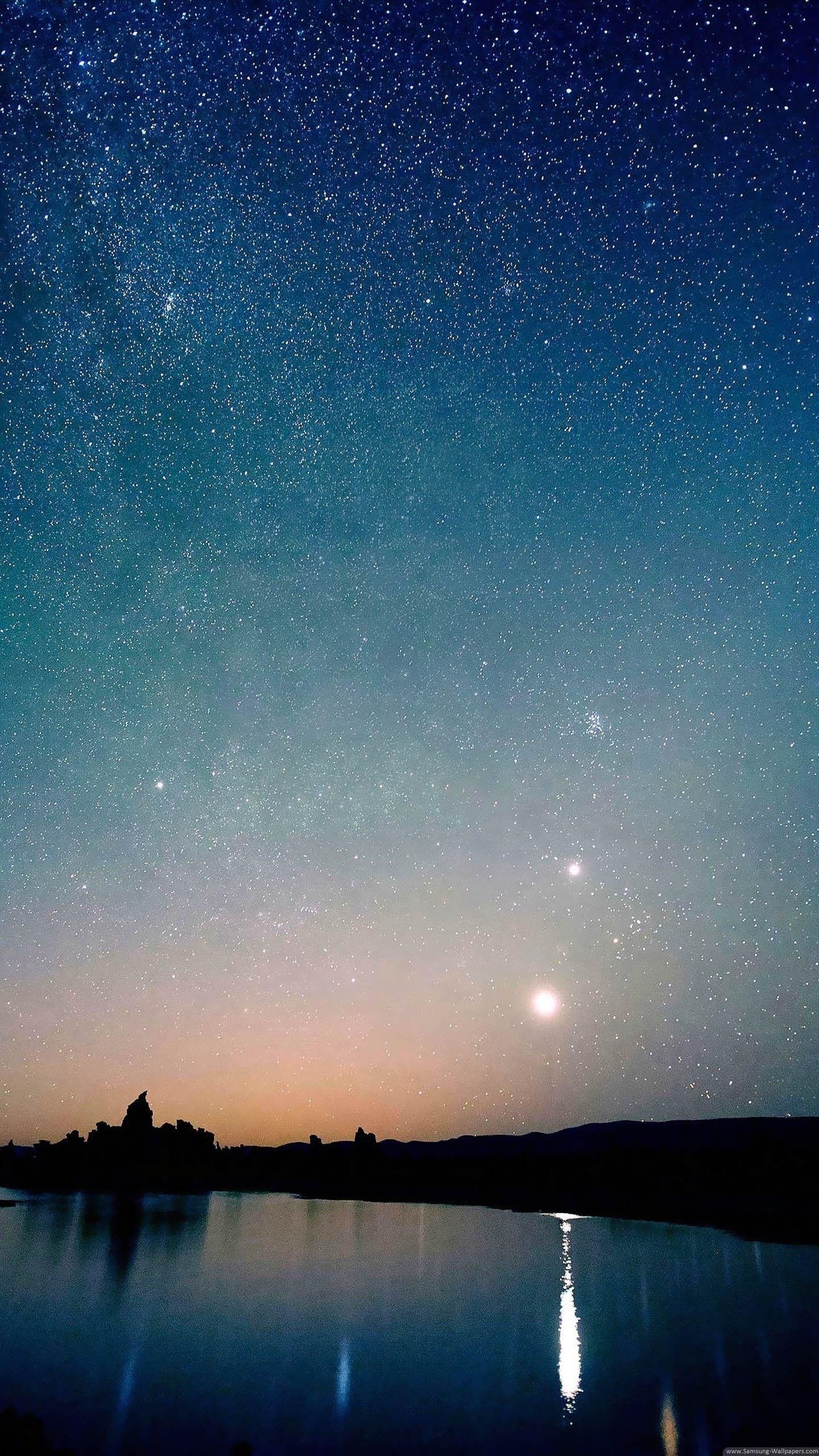 Cielo stellato notte lago, 1440x2560 Full HD Verticale, Galaxy A
