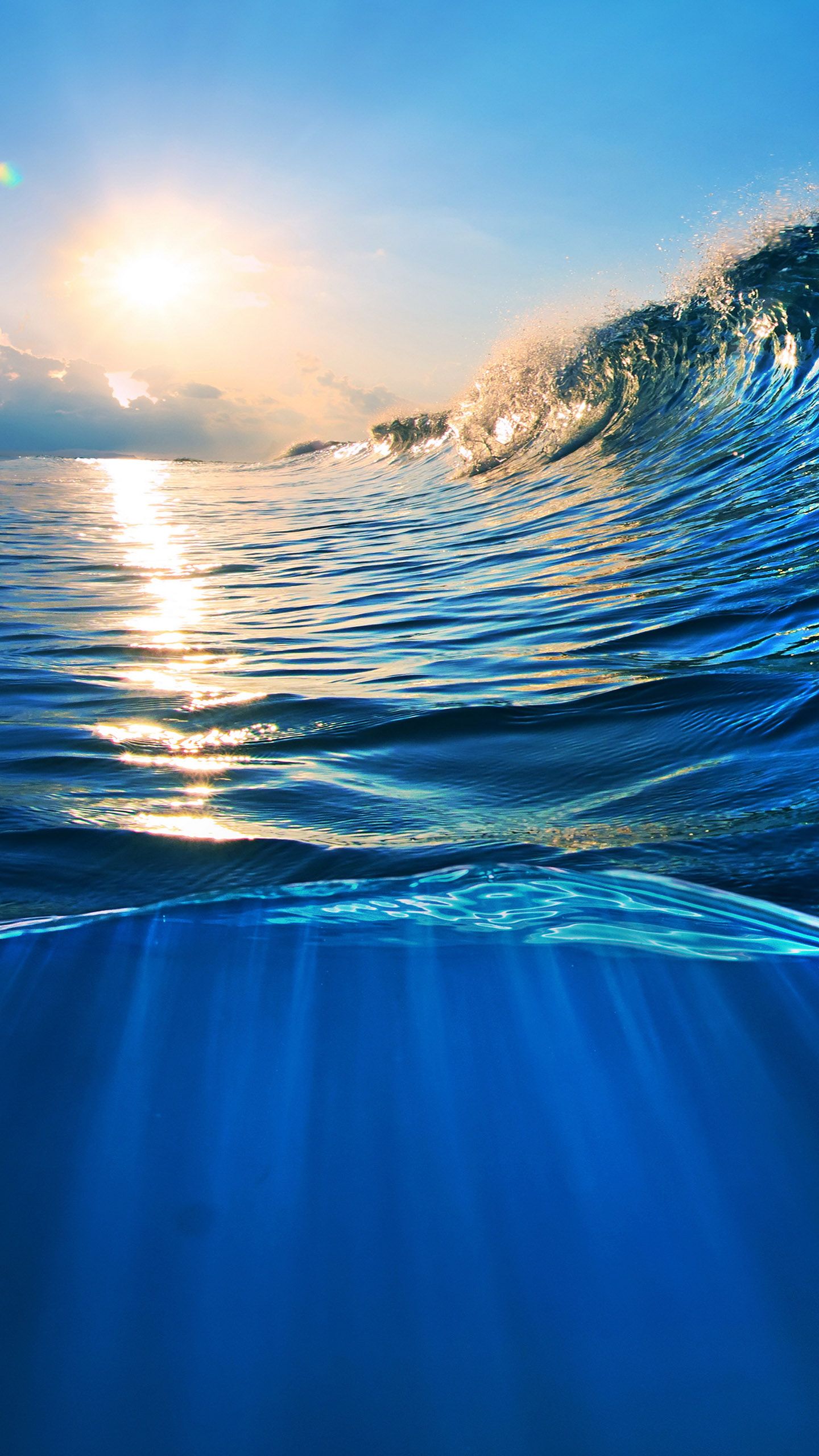 Onda oceano al tramonto, 1440x2560 Verticale, Samsung Galaxy