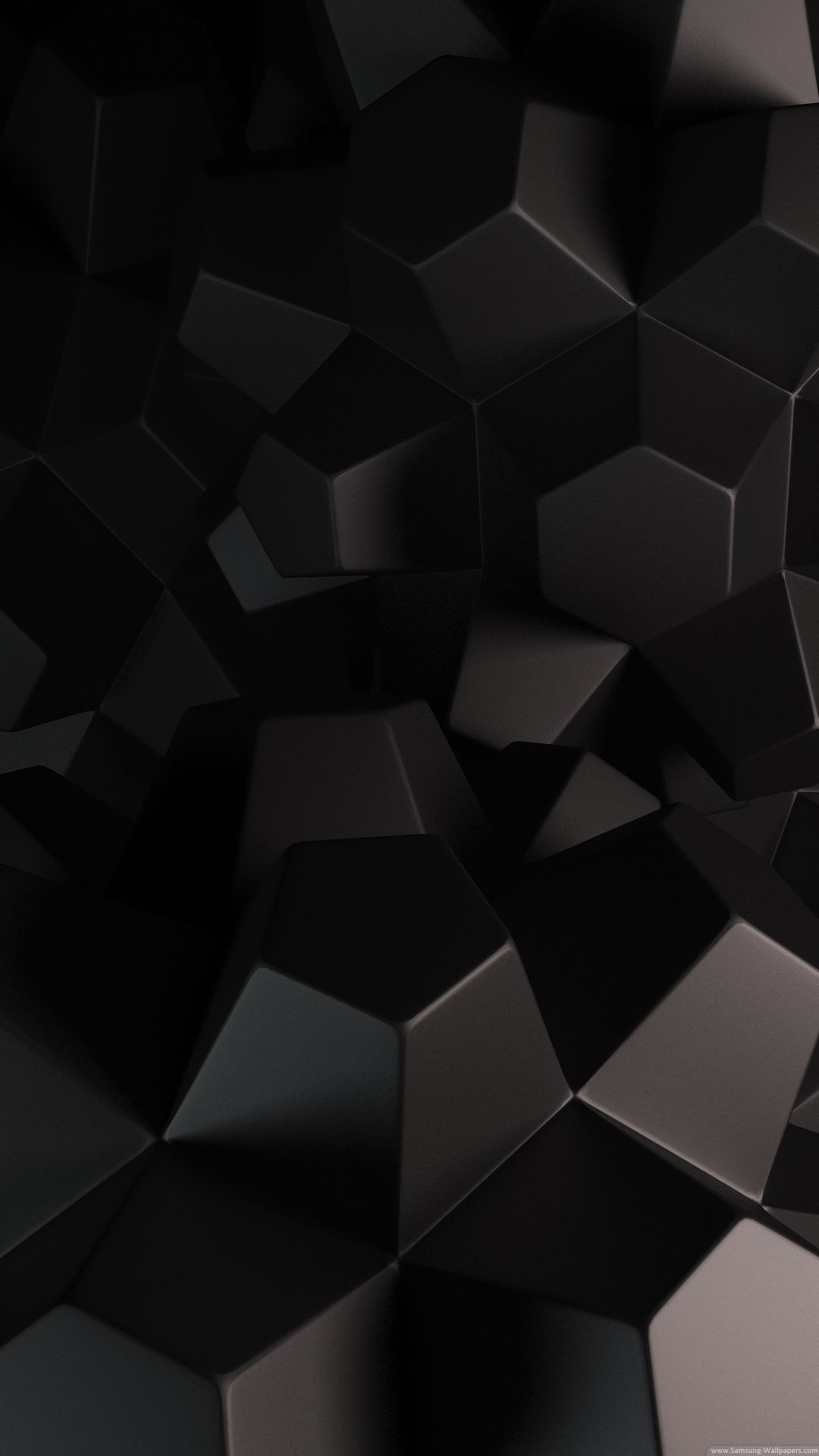 Forme geometriche 3D nere, 1080x1920 Verticale, Galaxy Note