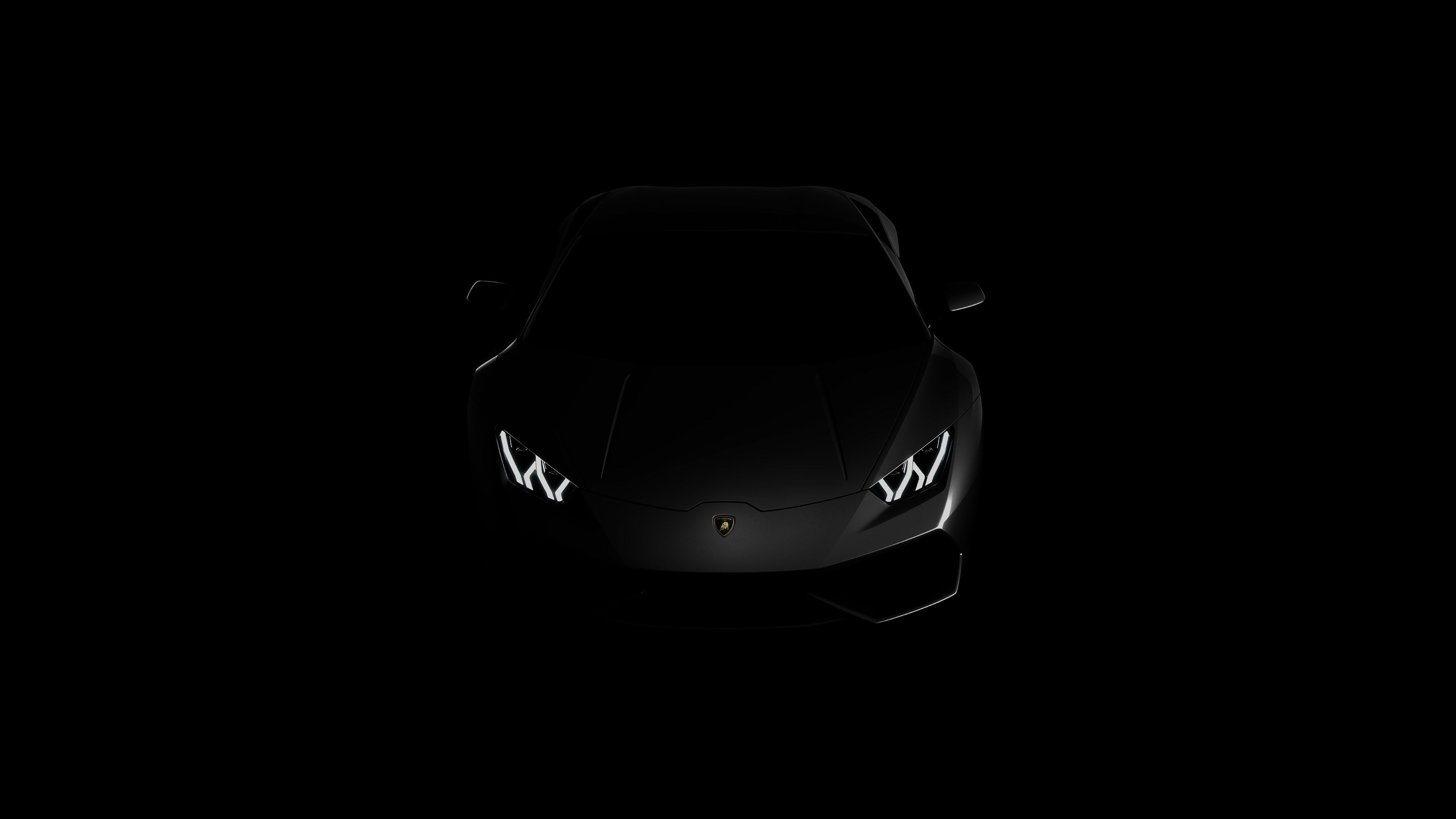 Auto sportiva scura fari accesi, 3840x2160 4K Ultra HD, Monitor 4K