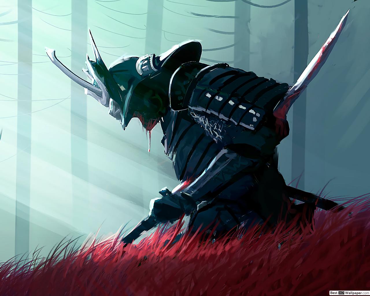 Samurai armatura nera foresta, 1280x1024 HD, Desktop