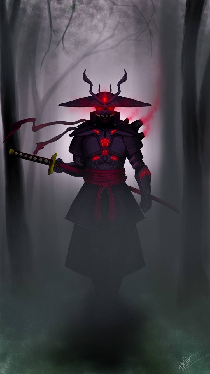 Samurai demone nella foresta, 720x1280 Full HD Verticale, Smartphone