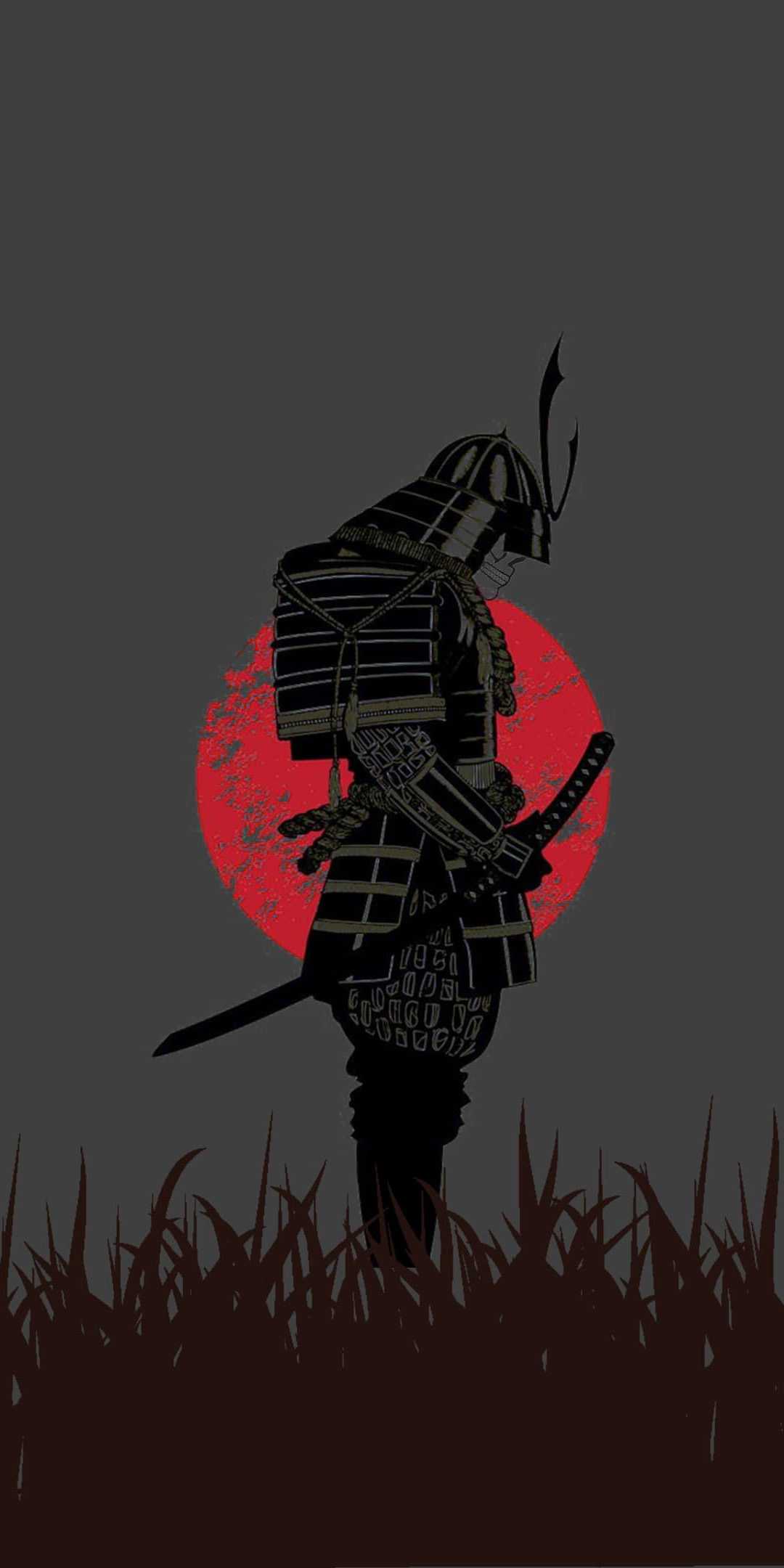 Silhouette samurai con katana, 1080x2160 Verticale, Telefono