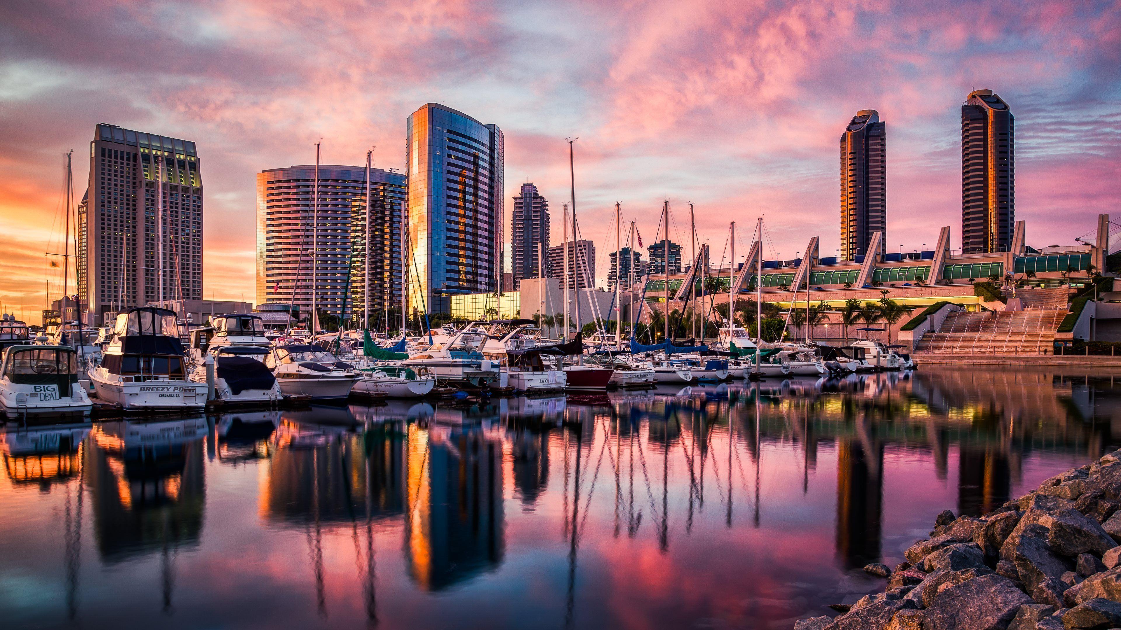 Skyline San Diego al tramonto, 3840x2160 UHD, PC 4K