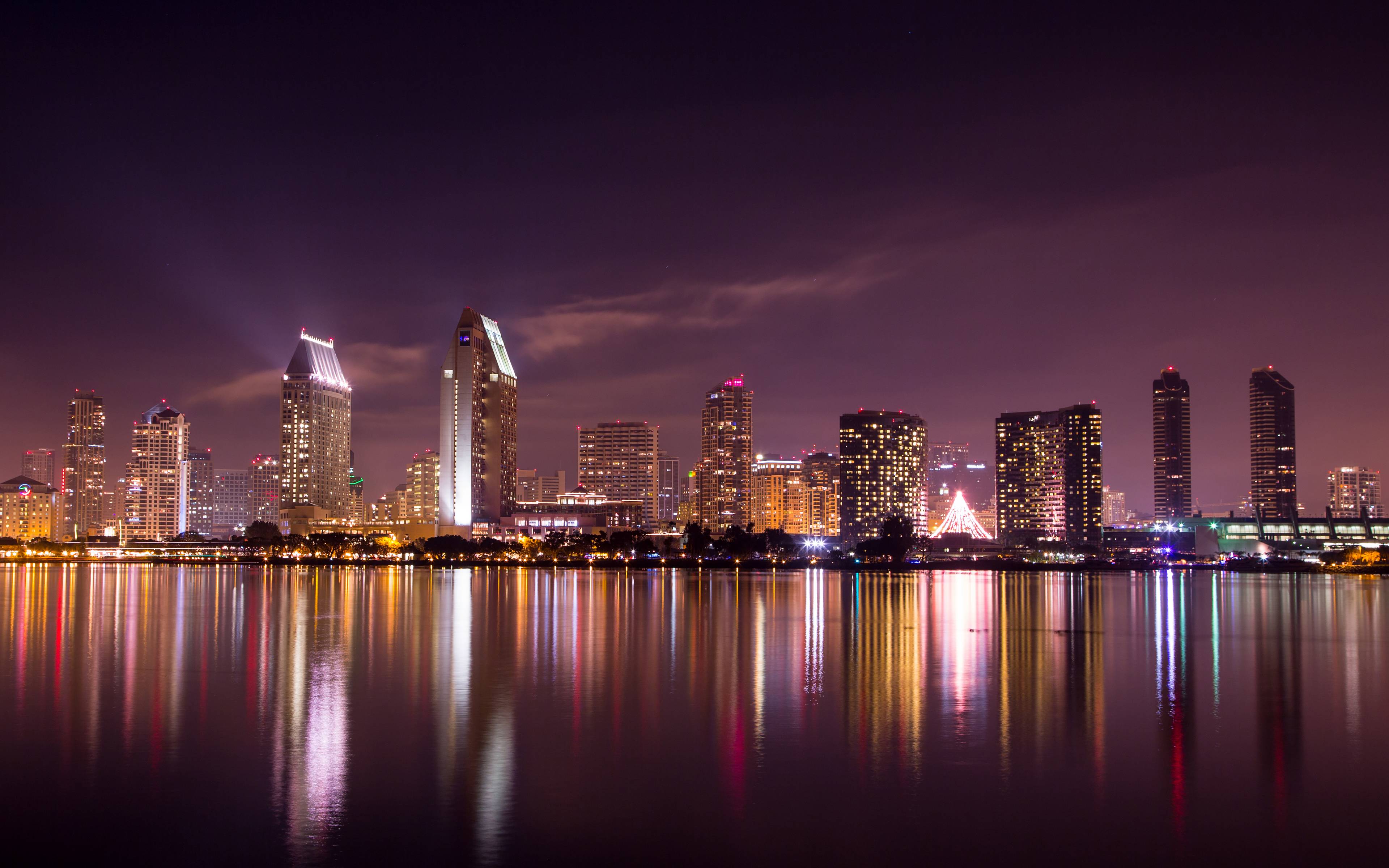 Skyline San Diego notturno, 3840x2400 4K Ultra HD, Monitor 4K