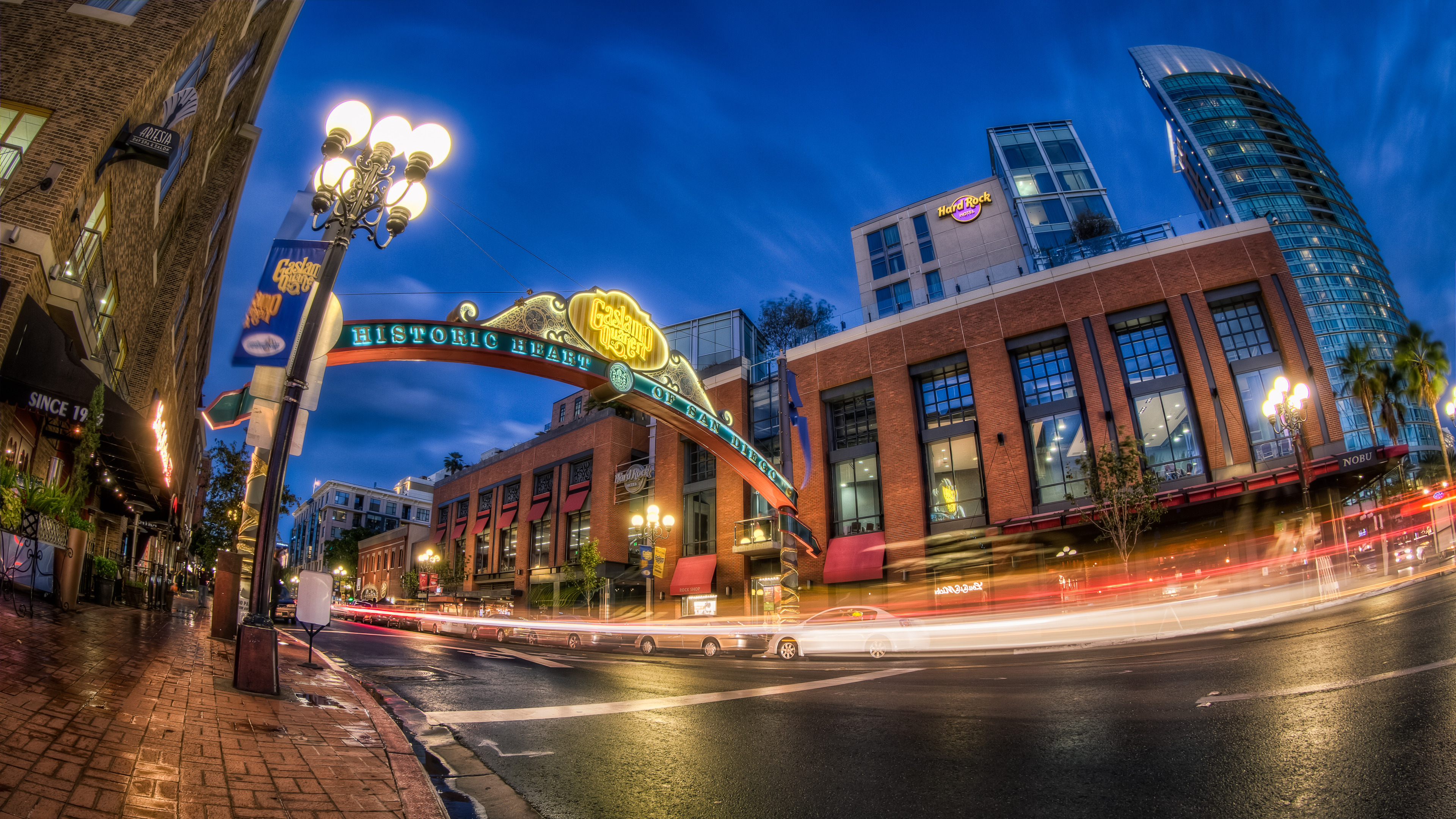 Gaslamp Quarter San Diego notturno, 3840x2160 Ultra HD, 4K TV