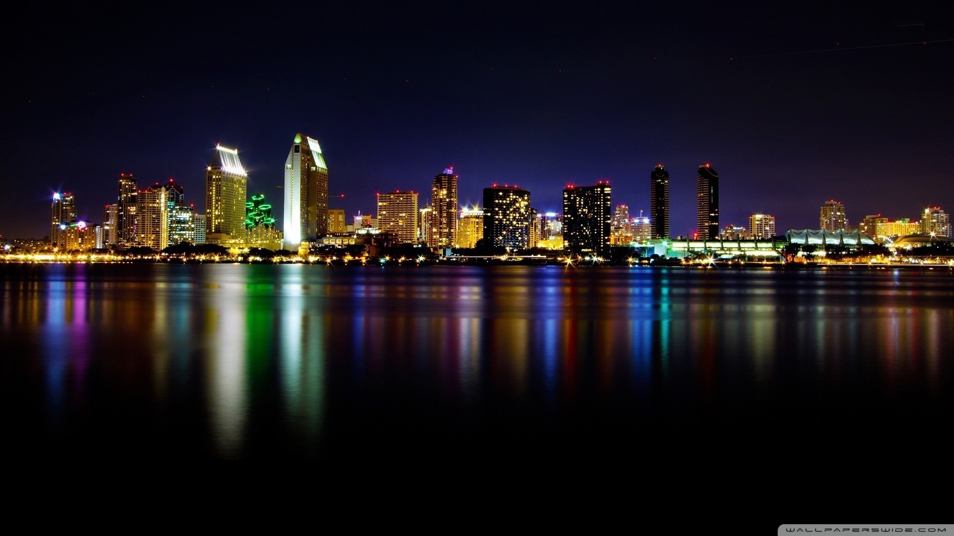 Skyline San Diego notturno, 1920x1080 Full HD 1080p, Laptop