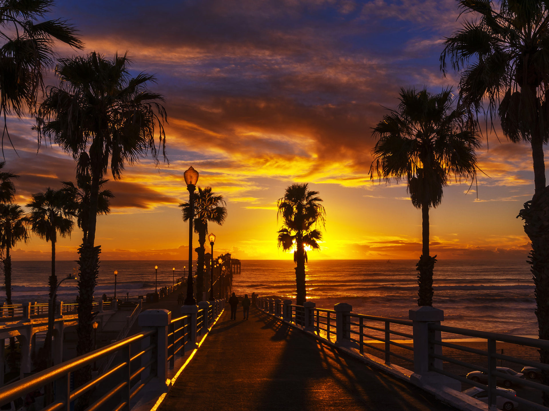 Tramonto molo Oceanside San Diego, 1920x1440 Full HD+, PC