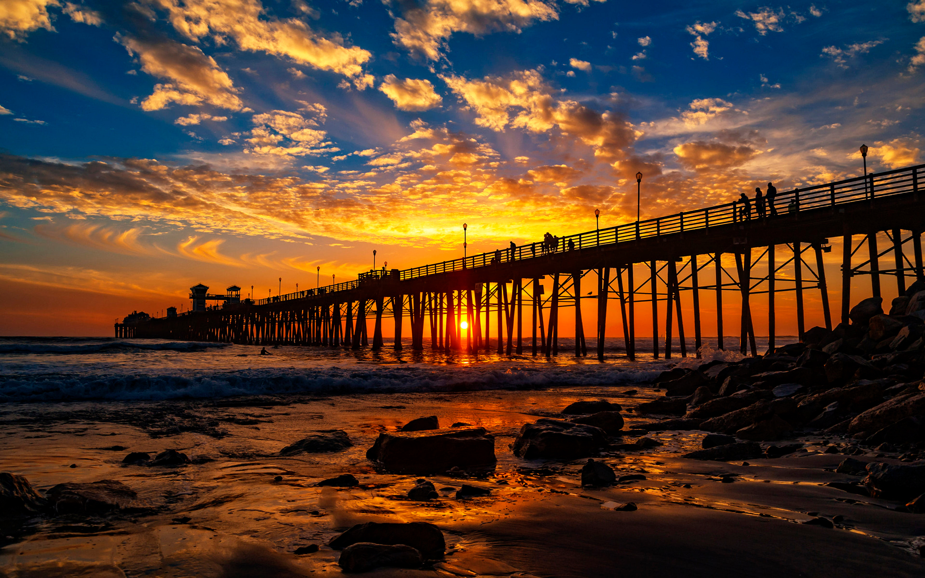 Molo al tramonto Oceanside California, 3840x2400 Ultra HD, 4K TV
