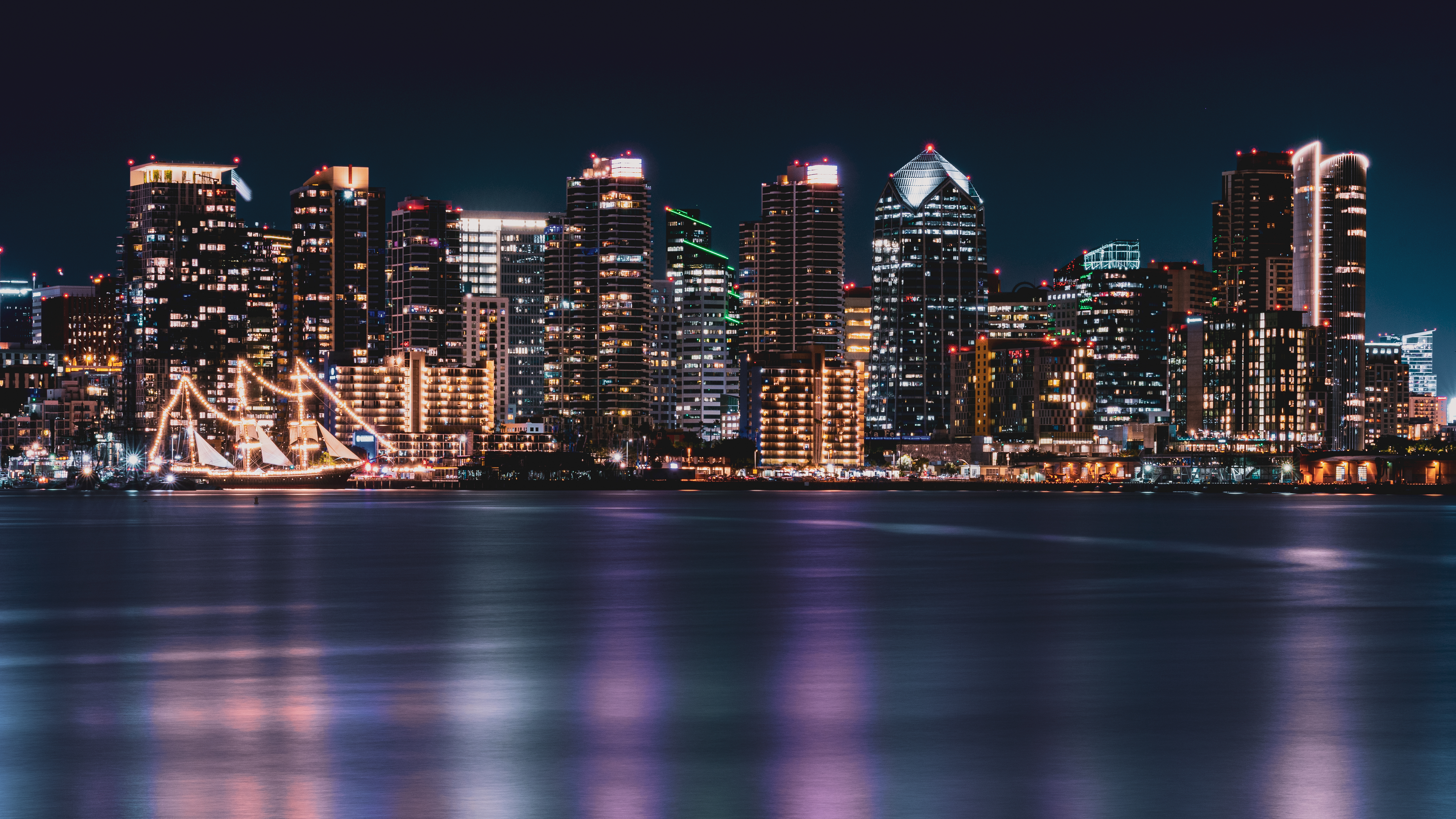 Skyline San Diego notturno, 5477x3081 UHD, PC 4K
