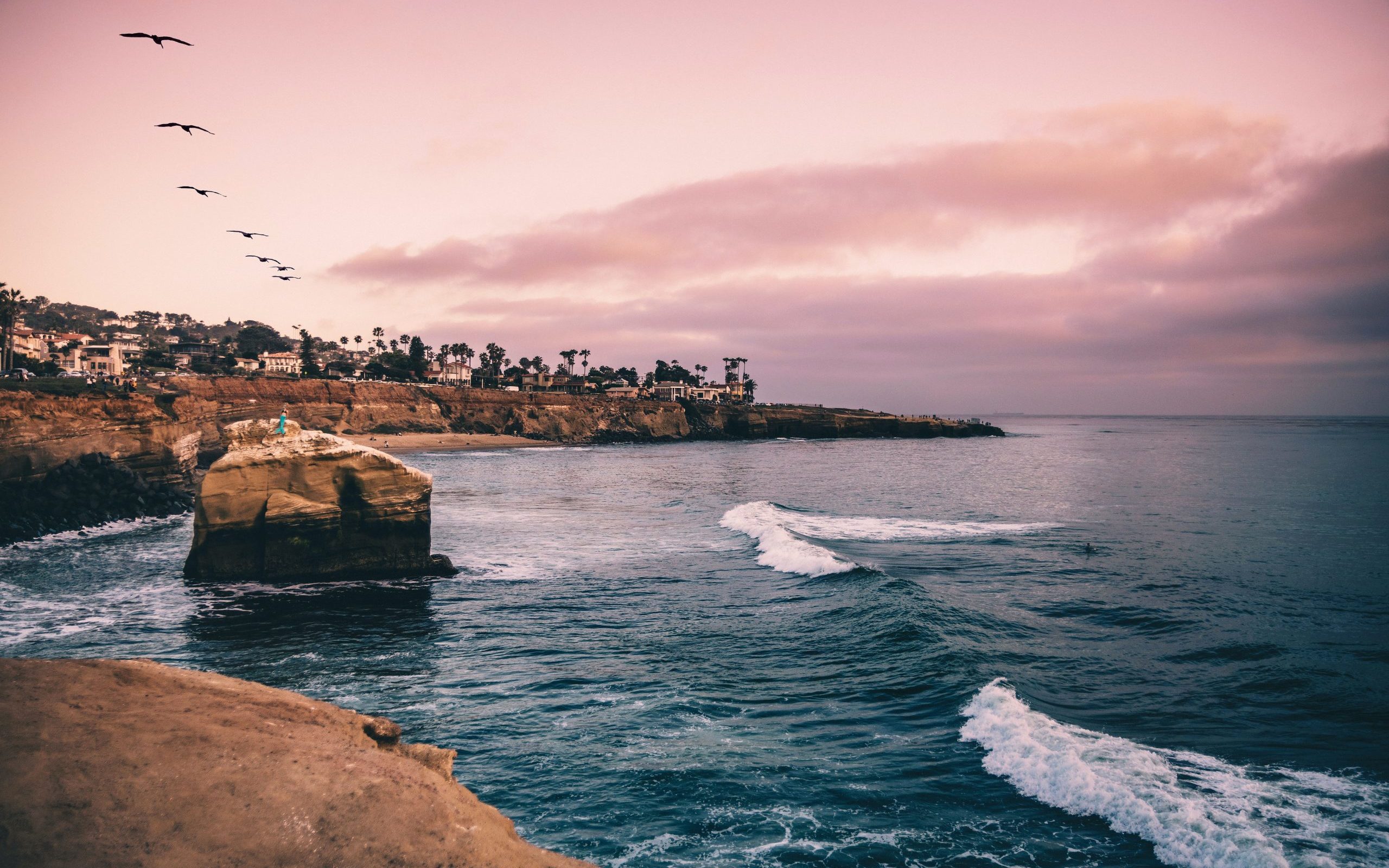 Scogliere al tramonto, San Diego, 2560x1600 2K, Laptop