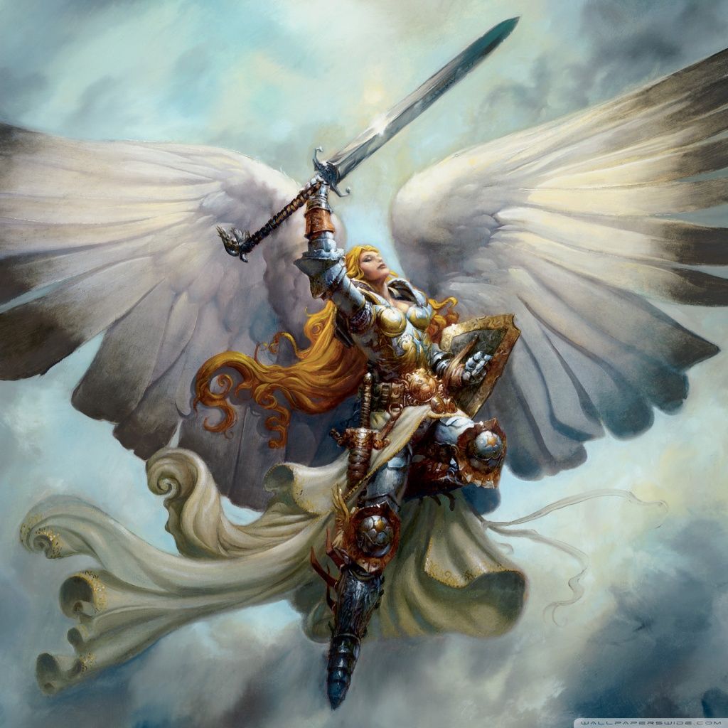 Arcangelo guerriero con spada e ali, 1024x1024 HD, Desktop
