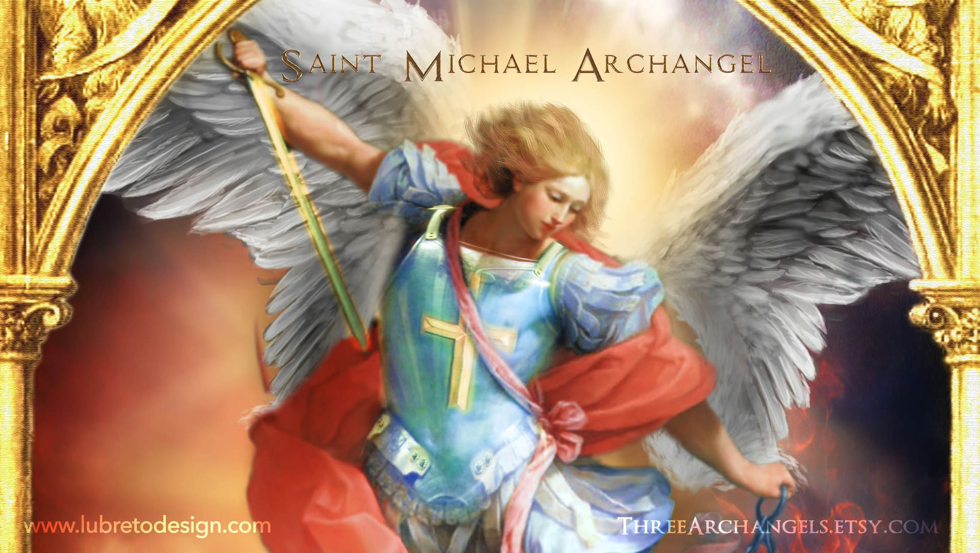 San Michele Arcangelo spada fiammeggiante, 1024x768 HD, PC