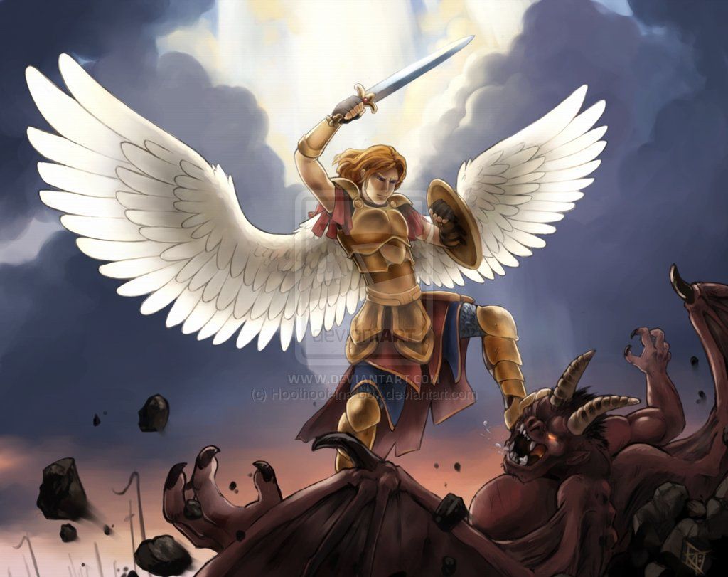 Arcangelo con spada e drago, 1024x811 HD, PC