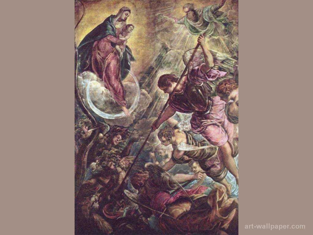 San Michele Arcangelo dipinto religioso, 893x1344 Verticale, Mobile