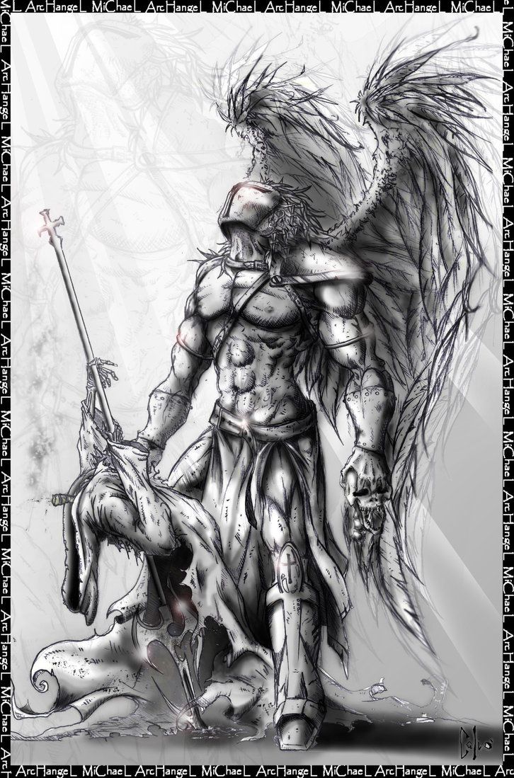 San Michele Arcangelo disegno bianco nero, 726x1099 Verticale, Telefono