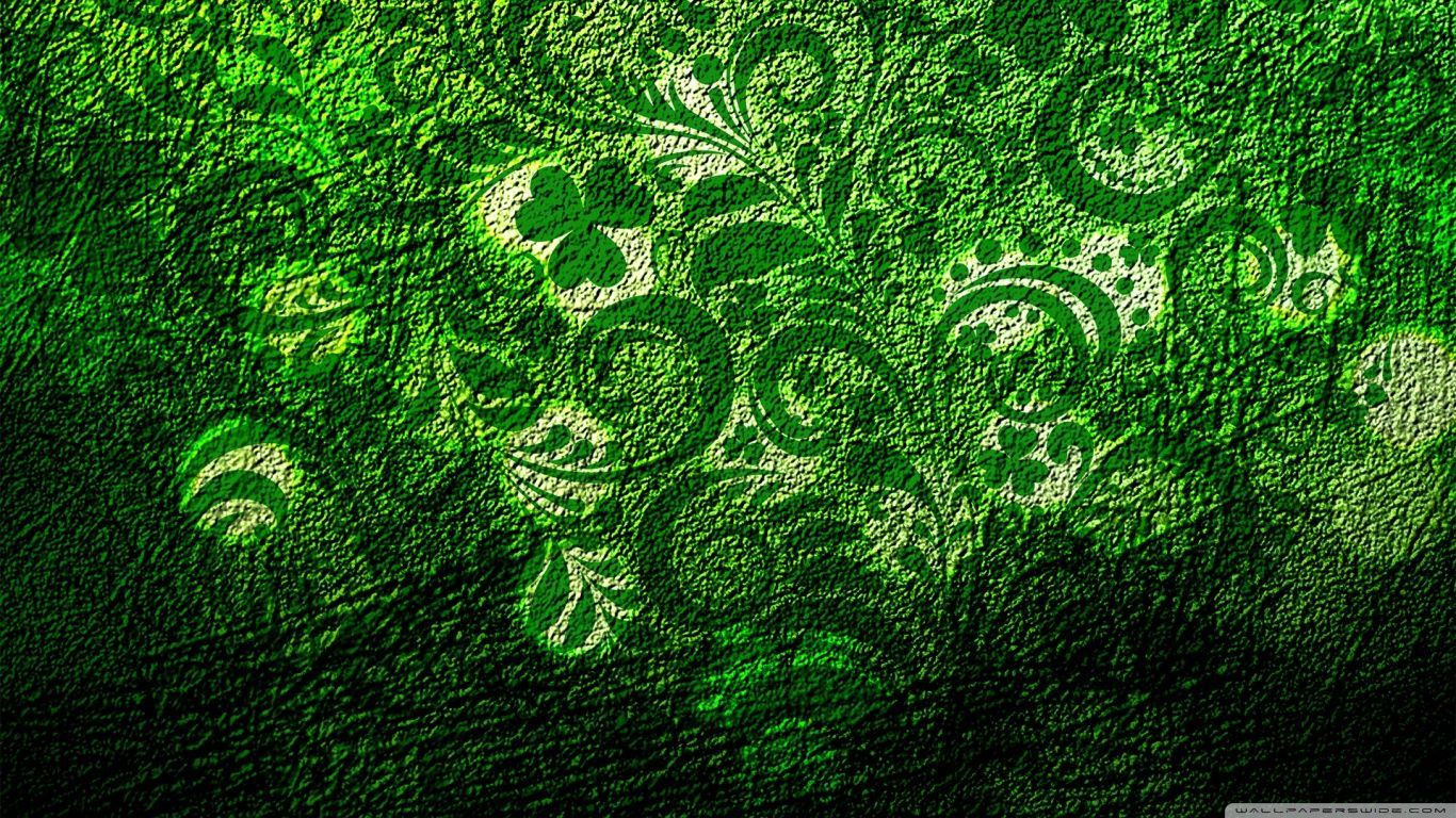 Texture verde con motivi trifoglio, 1366x768 HD, Desktop