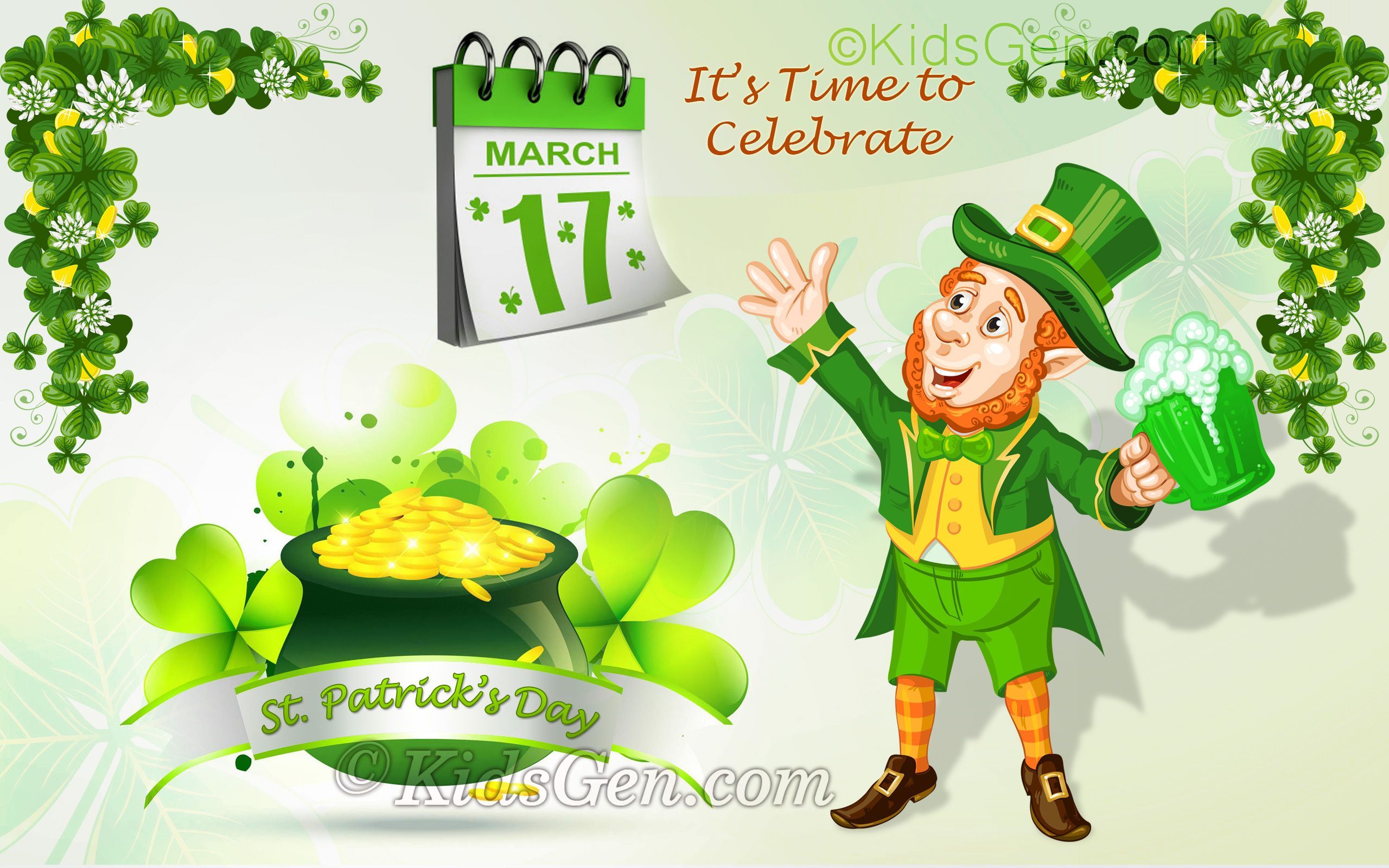 Leprechaun e trifogli San Patrizio, 2560x1600 2K, PC