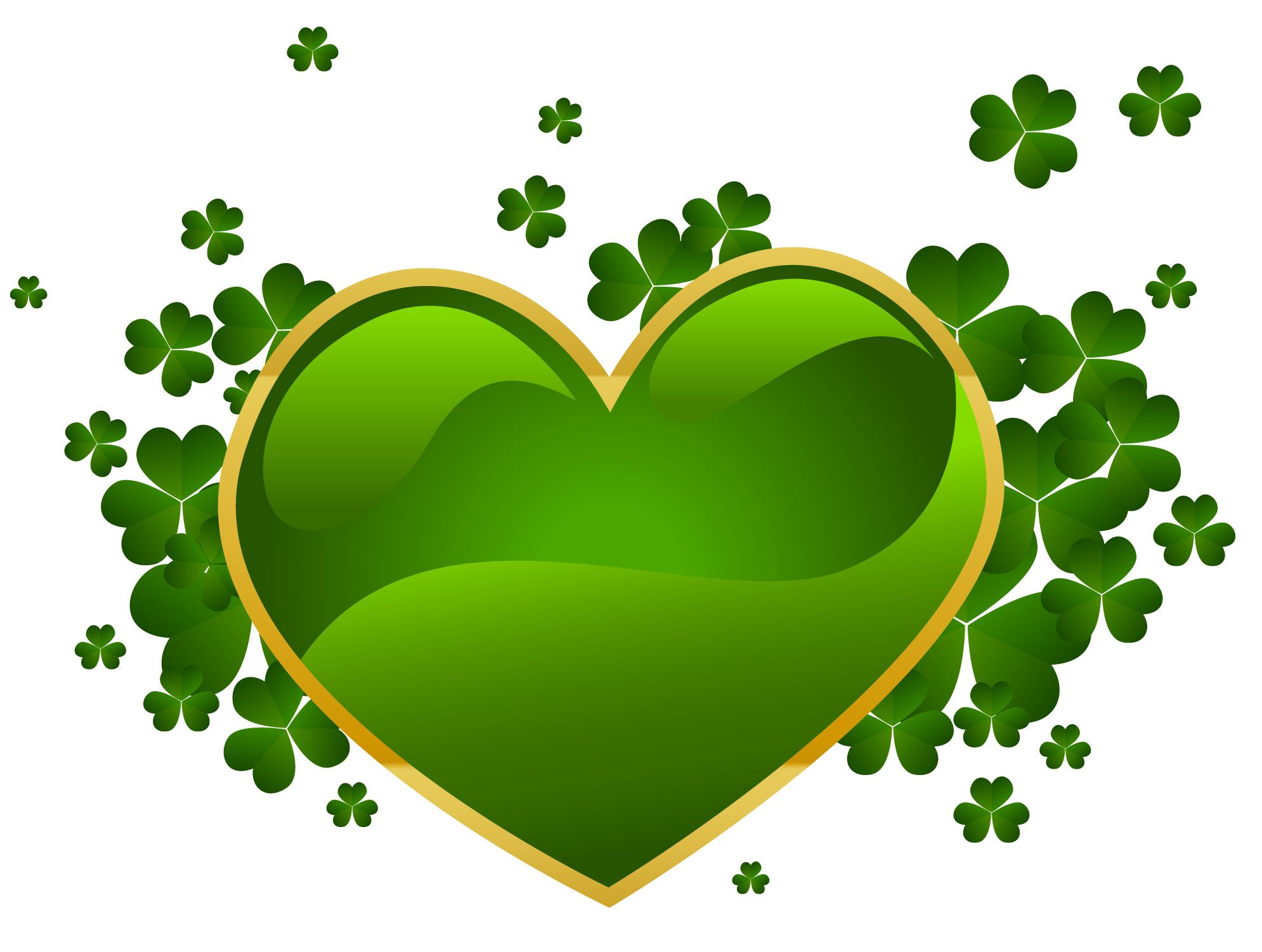Cuore verde con quadrifogli, 1990x1501 Full HD+ WUXGA, PC Desktop