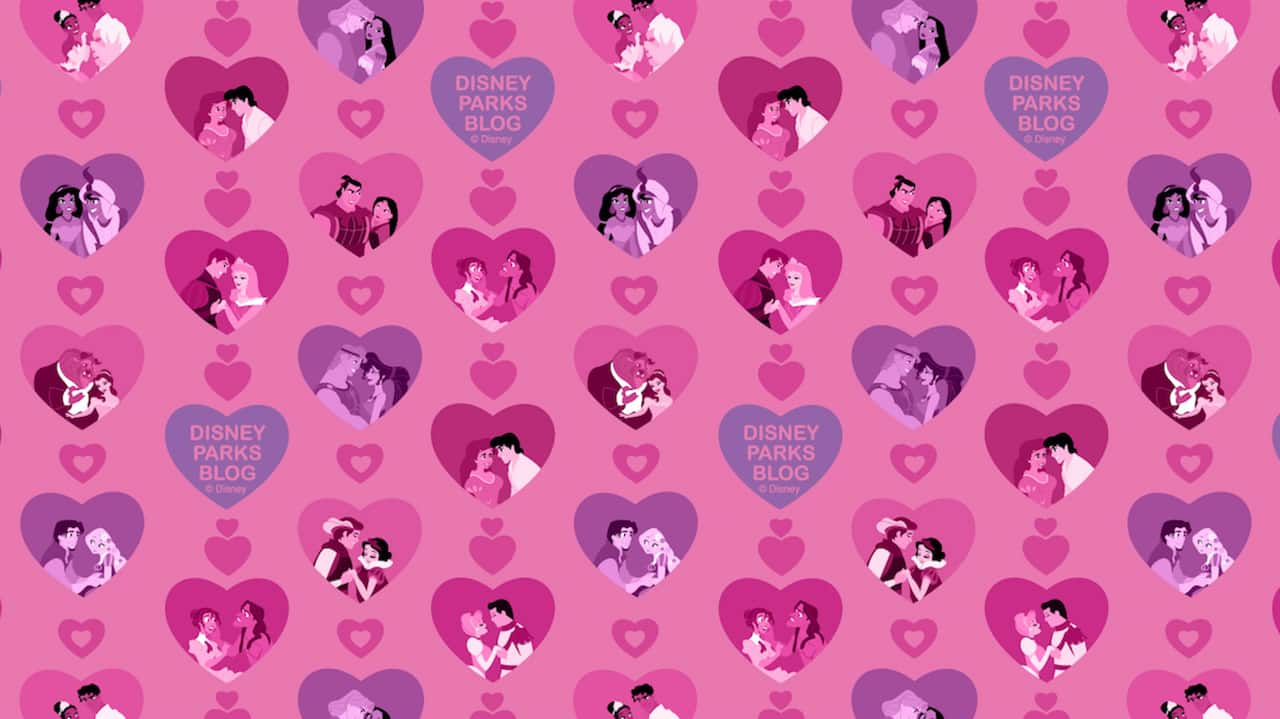 Cuori rosa personaggi Disney coppie, classici d'animazione, 1280x719 720p, PC