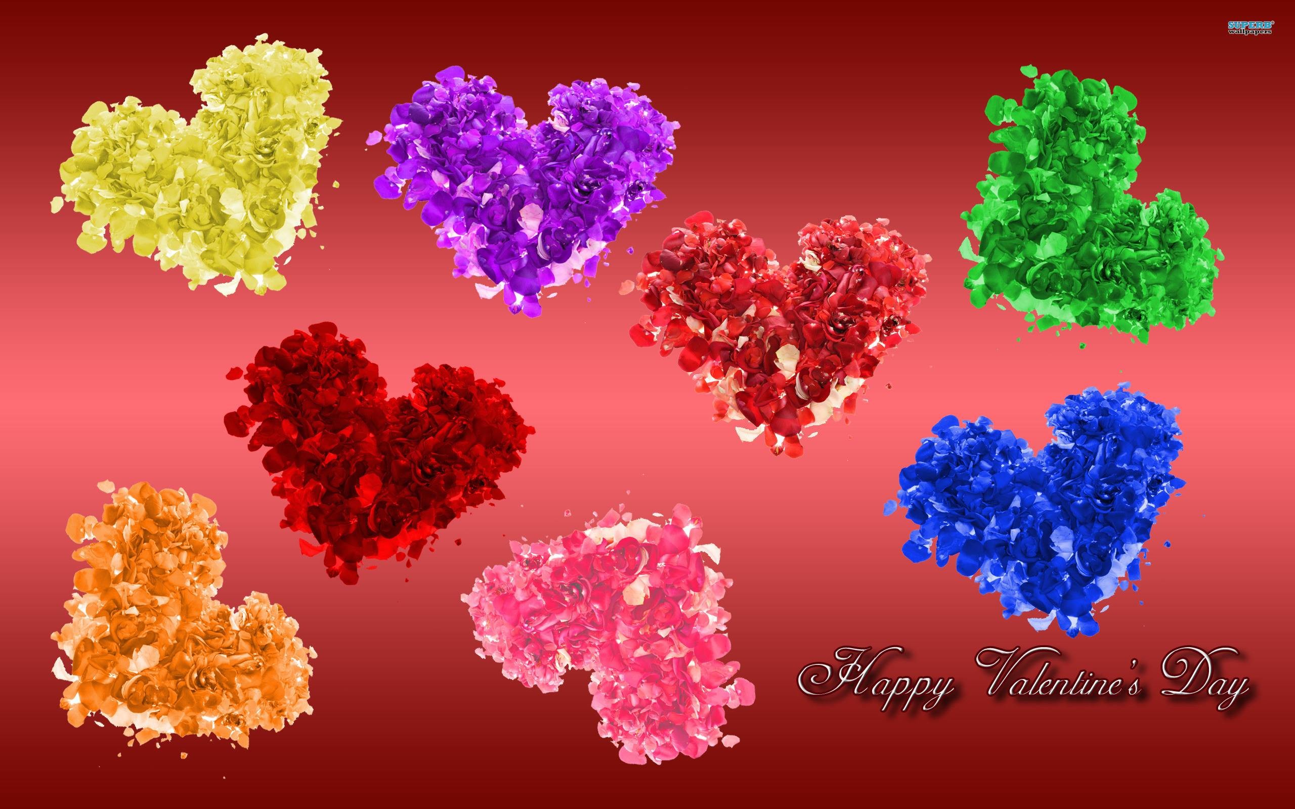 Cuori di petali colorati, 2560x1600 2K+, Desktop