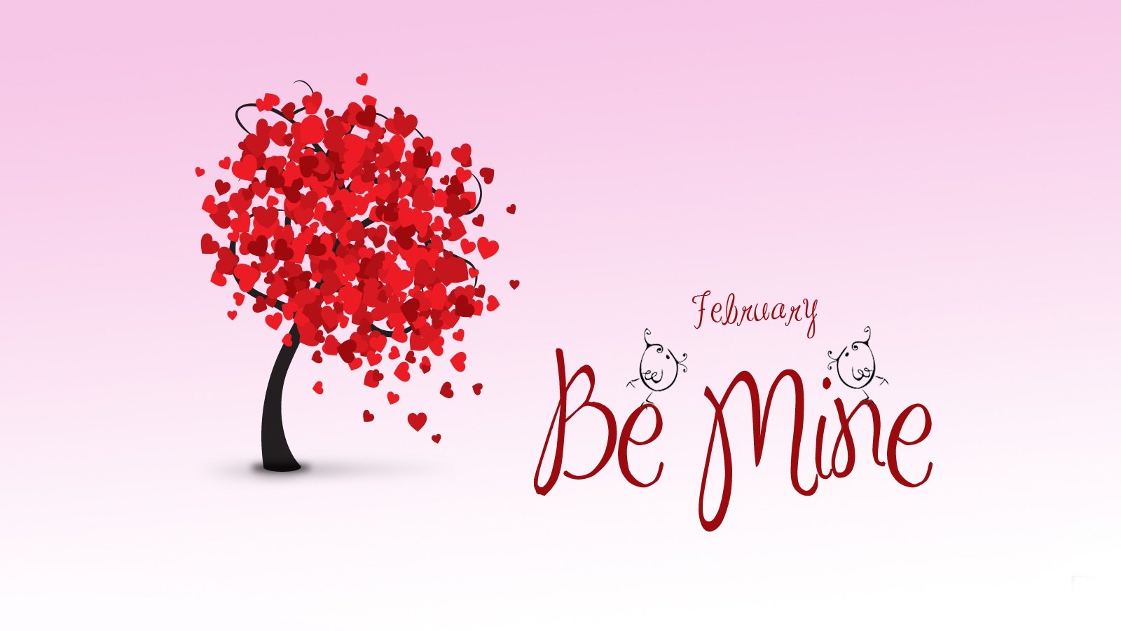 Albero cuori rossi Be Mine, 1600x900 HD, PC Desktop