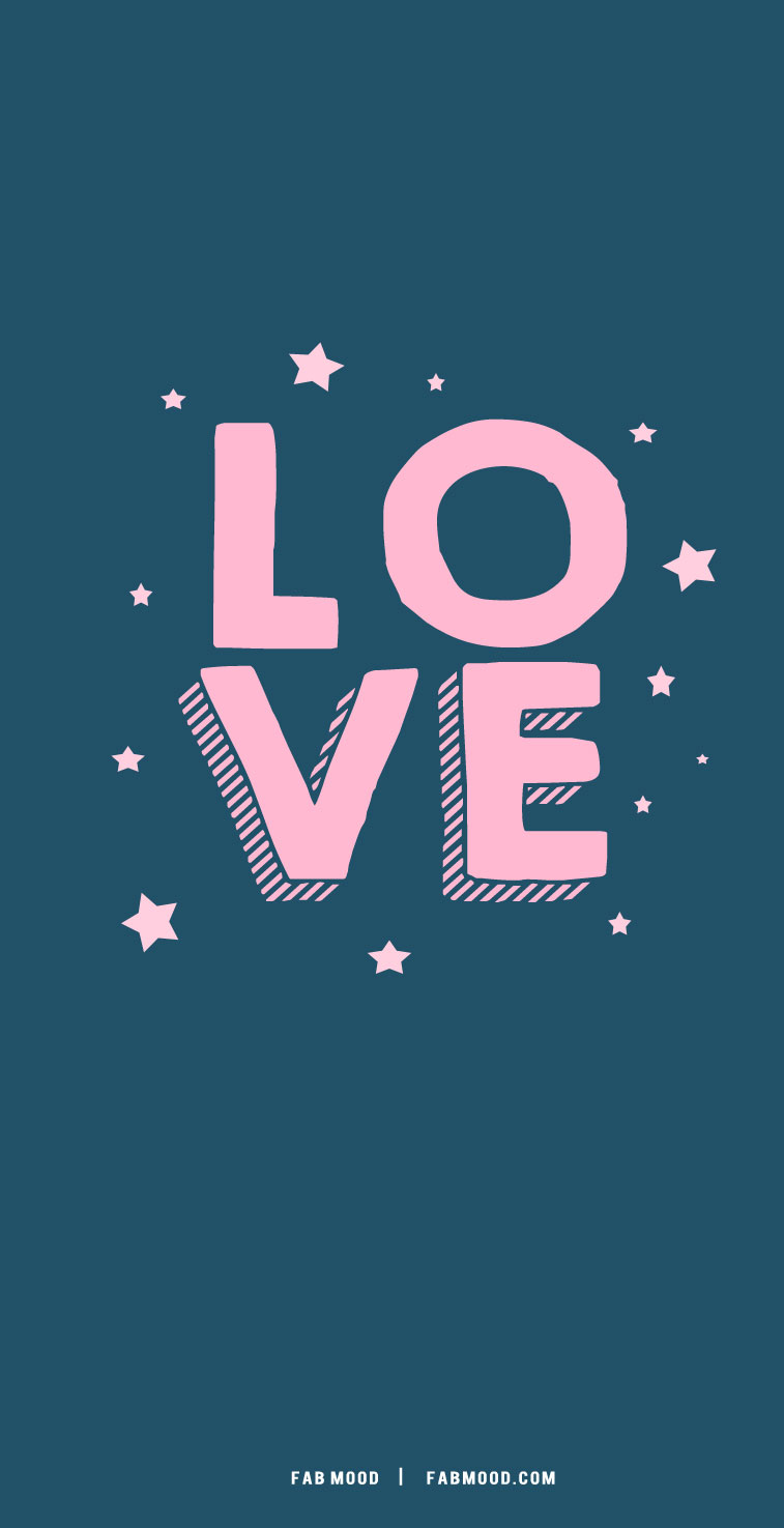 Scritta LOVE rosa stelline, 757x1475 Full HD Verticale, iPhone