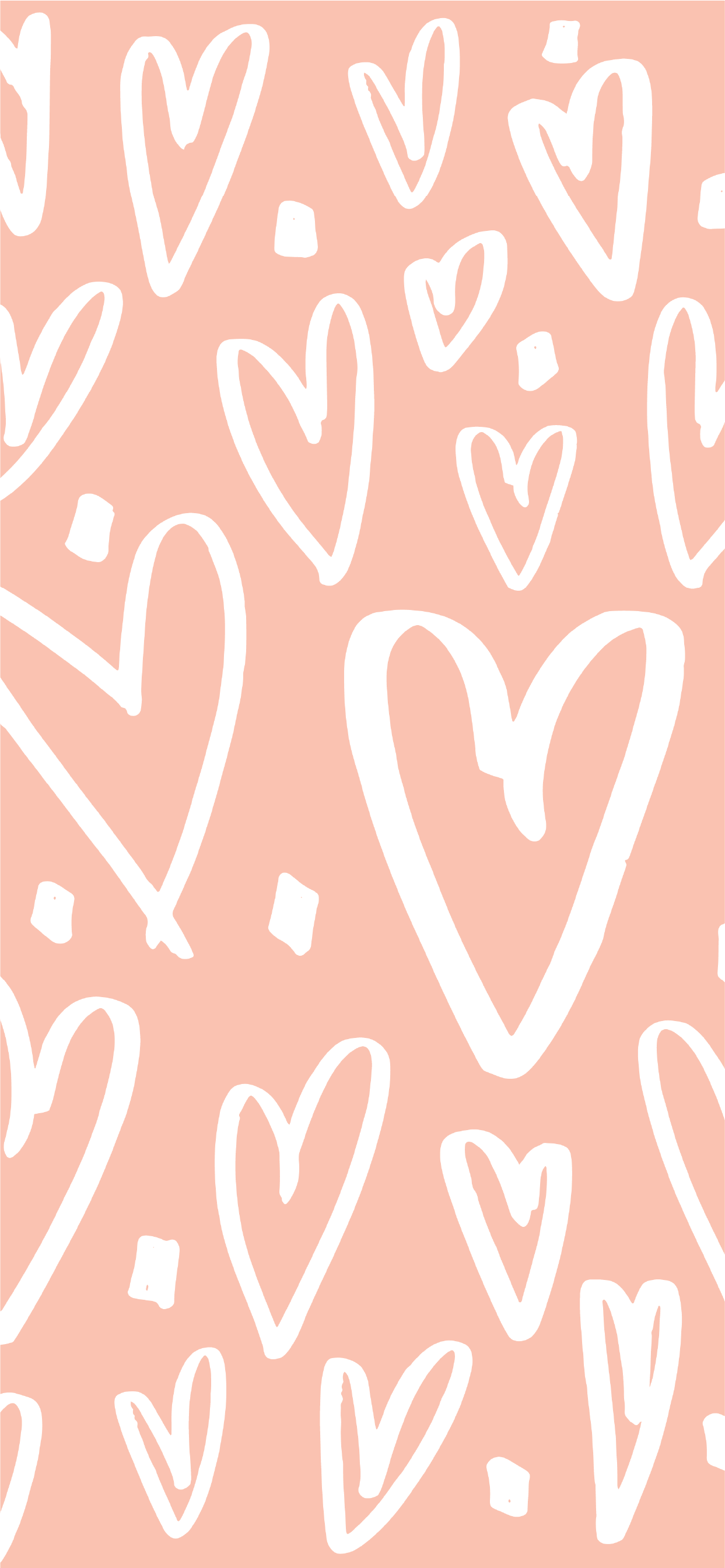 Cuori disegnati rosa pesca, 1243x2689 Full HD Verticale, Smartphone