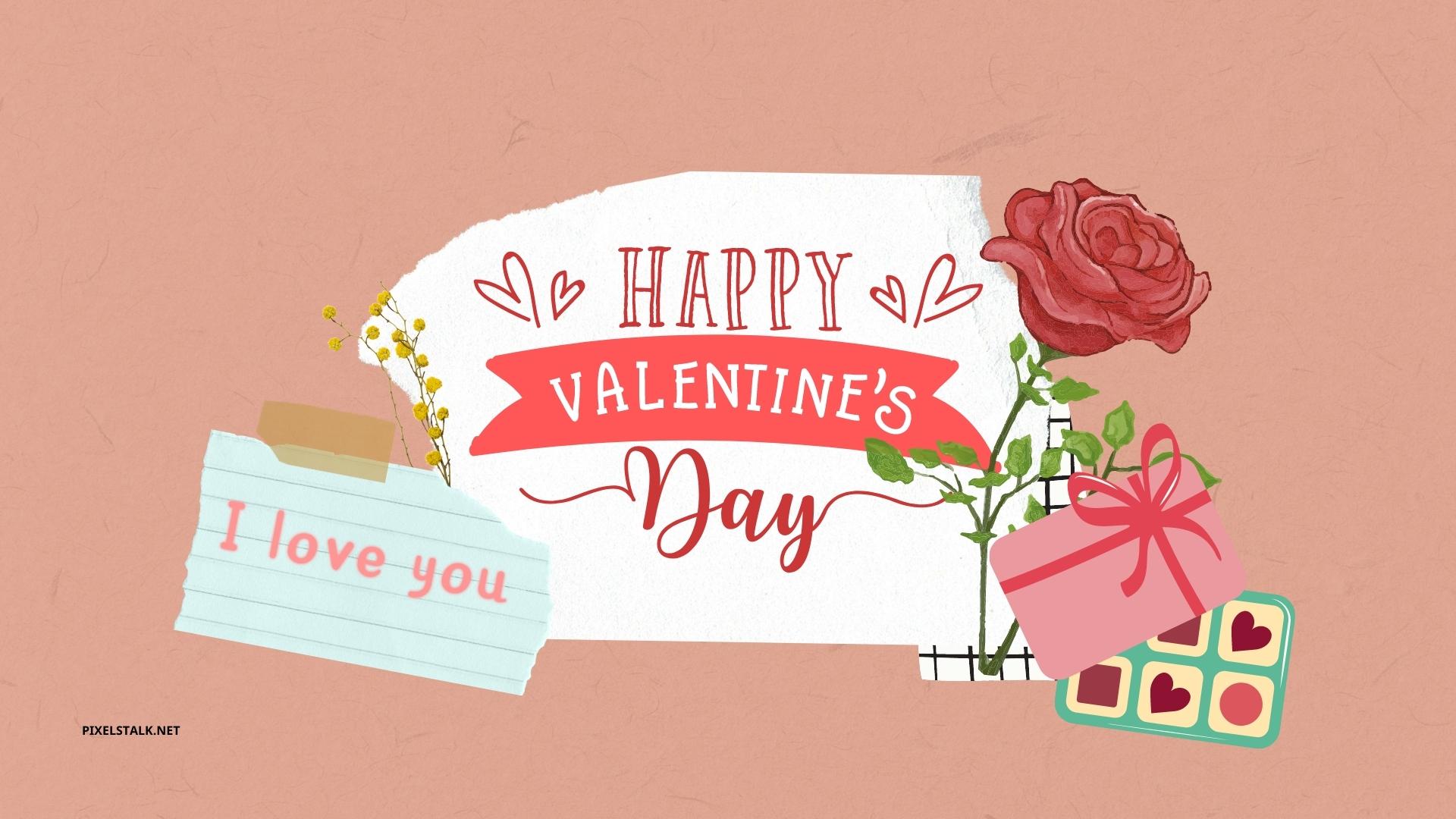 Happy Valentine's Day illustrazione rosa, 1920x1080 Full HD, Desktop