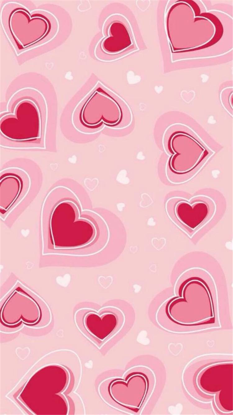 Cuori rosa San Valentino, 750x1332 Verticale, Telefono
