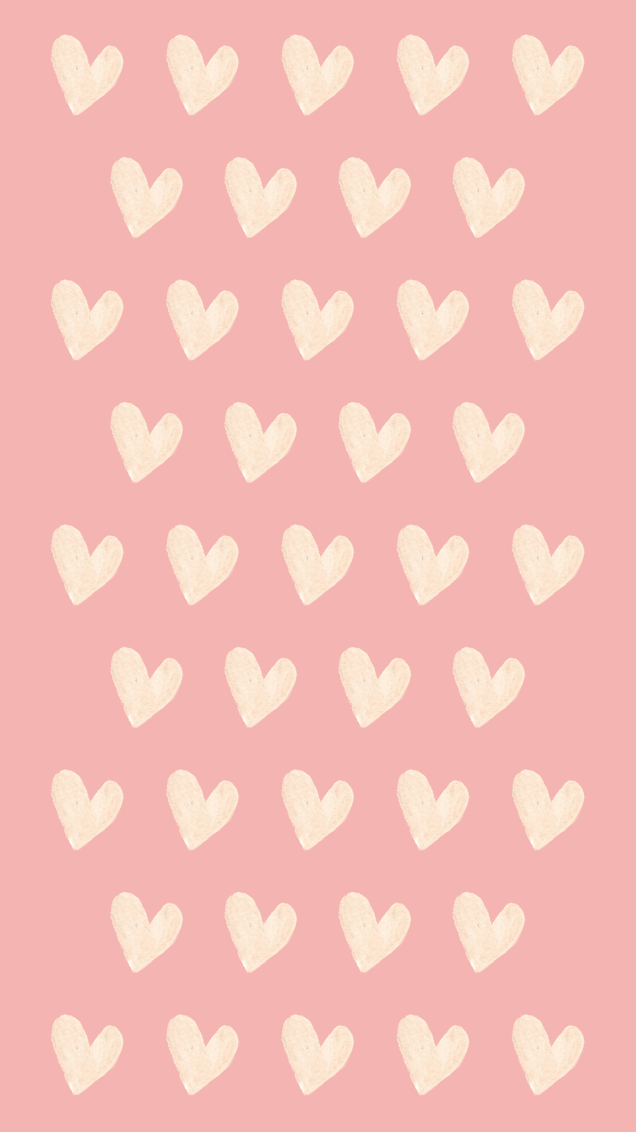 Cuoricini crema su rosa, 1242x2208 Verticale, Mobile