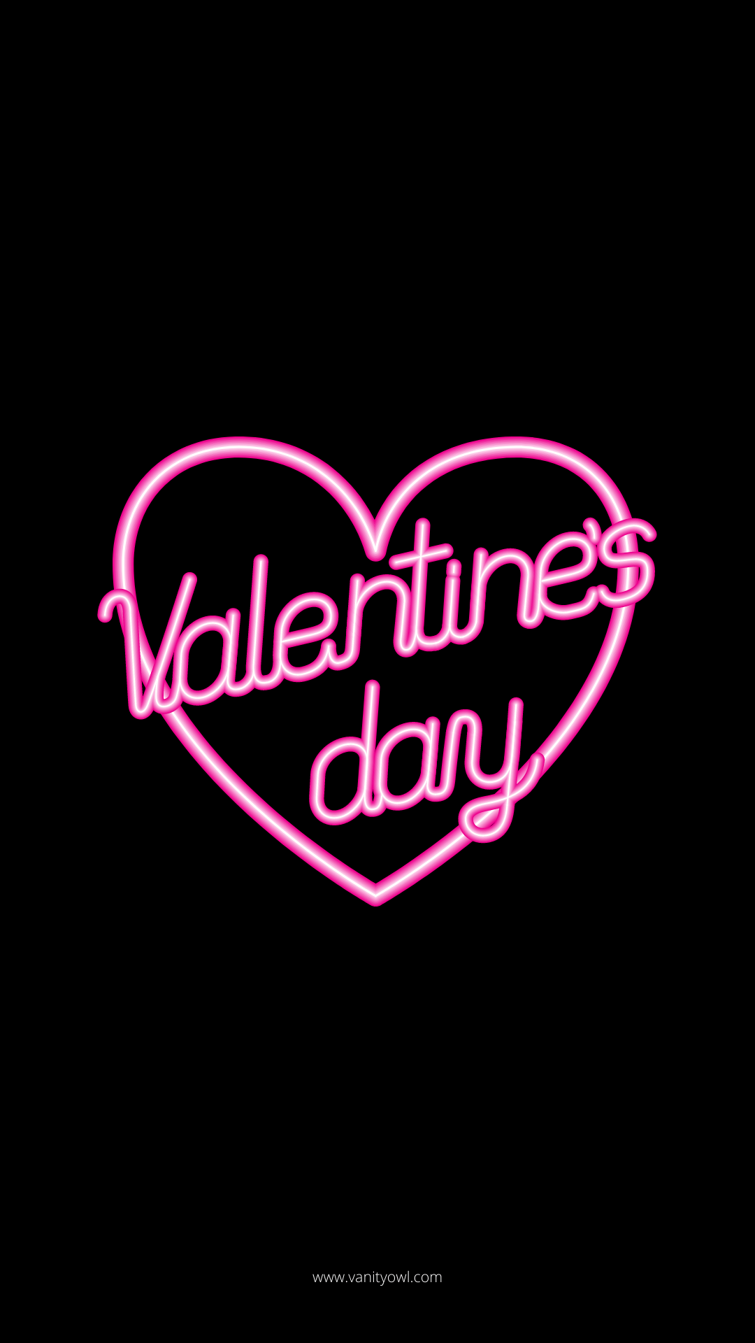 Cuore neon rosa San Valentino, 1080x1920 Full HD Verticale, Smartphone