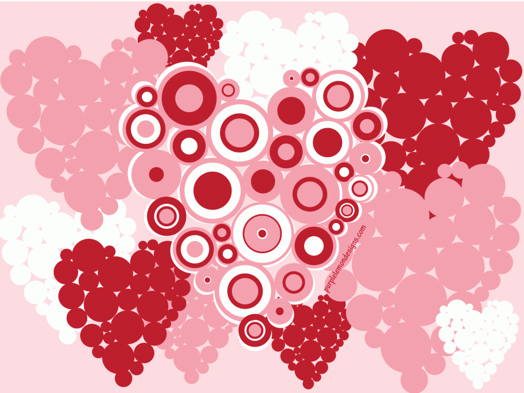 Cuori rossi rosa cerchi, 1024x768 HD, PC Desktop