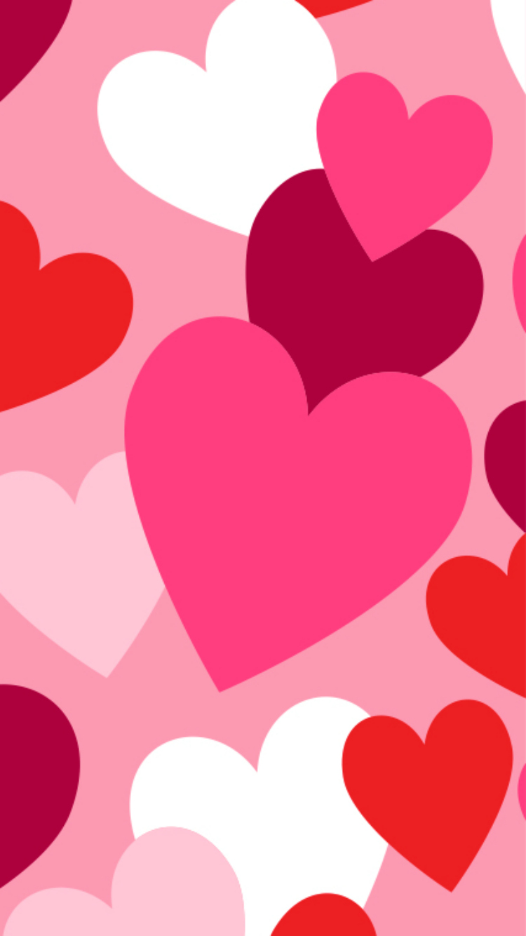 Cuori rosa e rossi, 750x1334 Verticale, Telefono