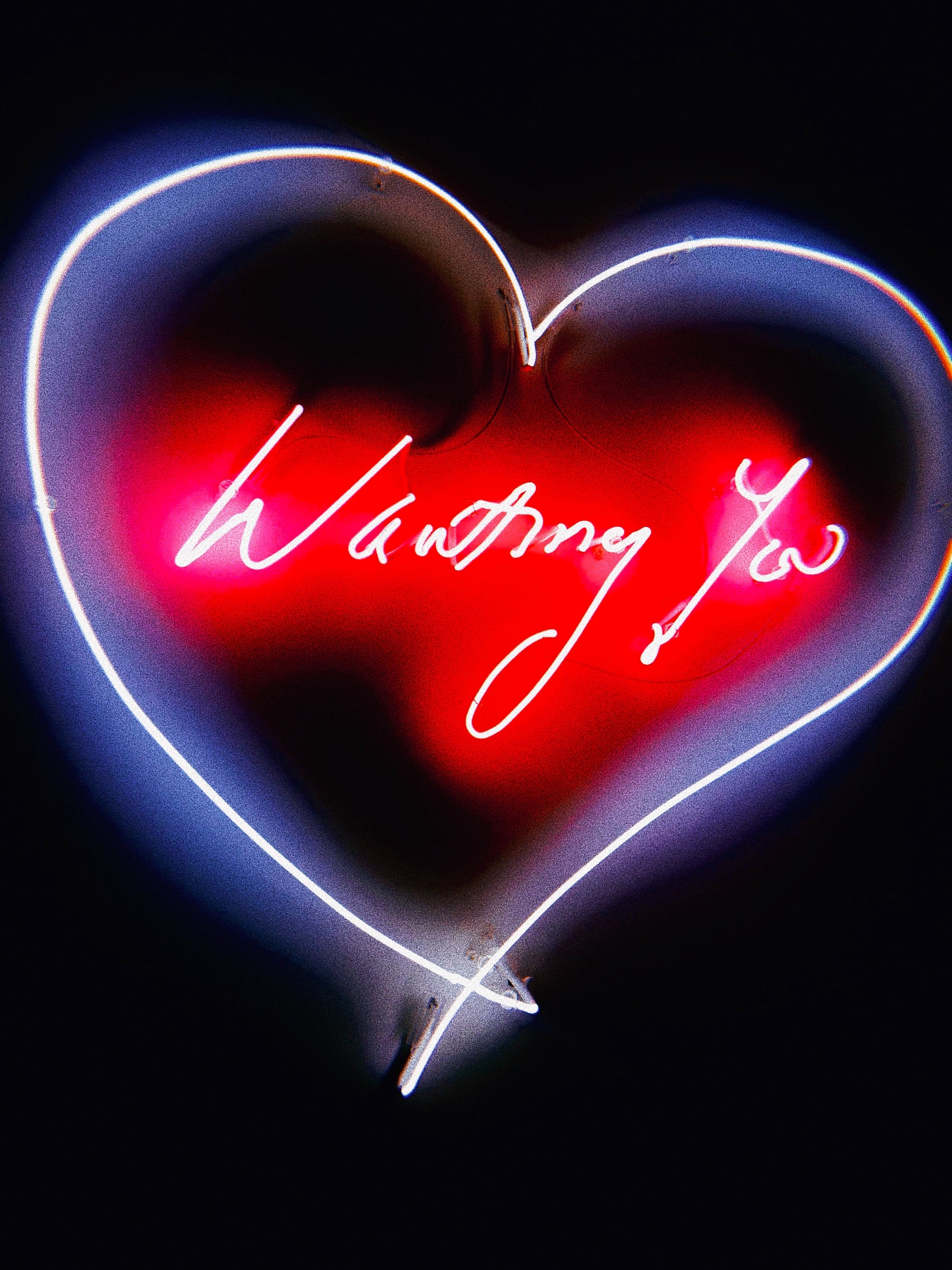 Cuore neon rosso Wanting You, 2048x2731 Full HD Verticale, iPhone