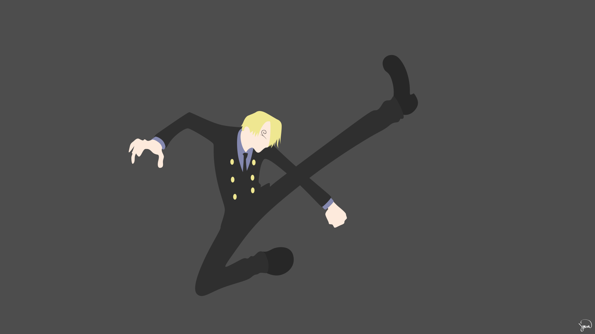 Sanji One Piece minimalista, 1920x1080 Full HD, Desktop