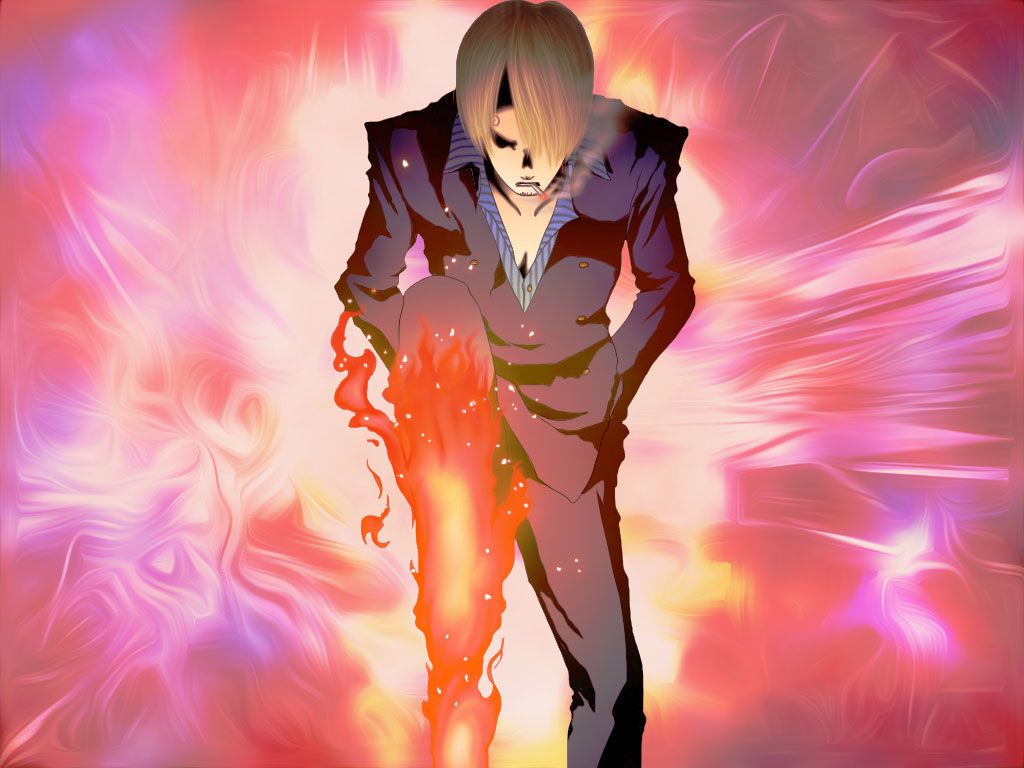 Sanji One Piece fiamme, 1024x768 HD, Desktop