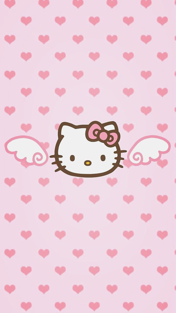 Hello Kitty ali angelo cuori, kawaii, 721x1280 Full HD Verticale, iPhone Air