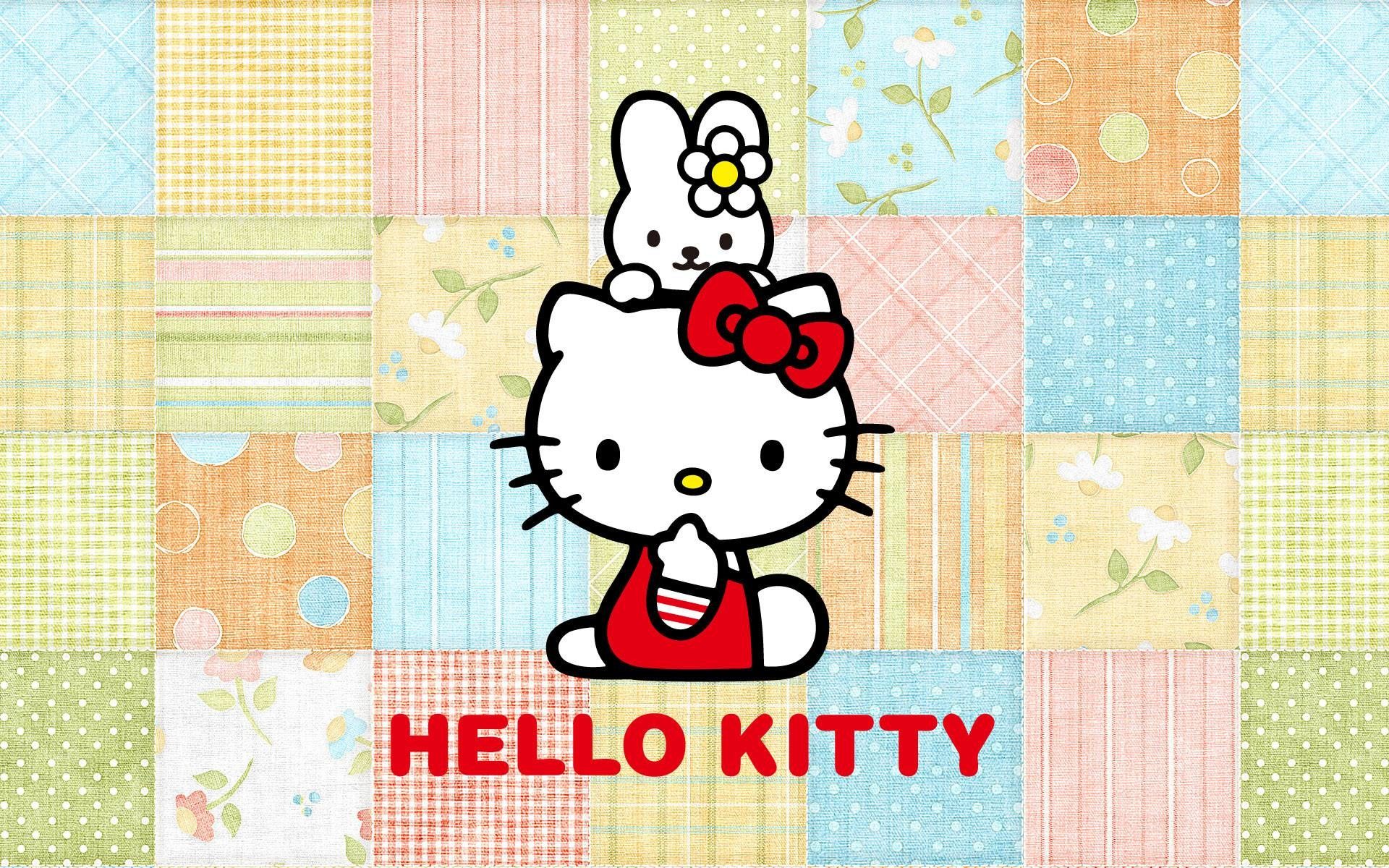 Hello Kitty su patchwork colorato, 1920x1200 WUXGA, PC