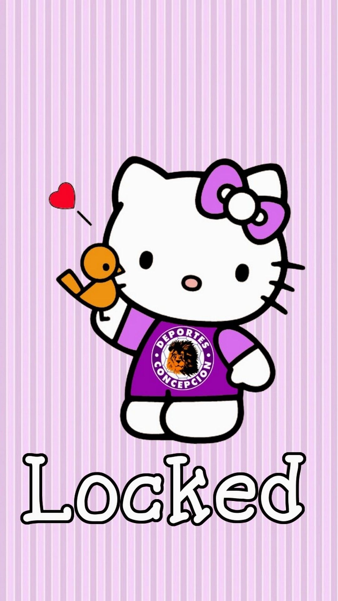 Hello Kitty con uccellino viola, 1080x1920 Full HD Verticale, iPhone