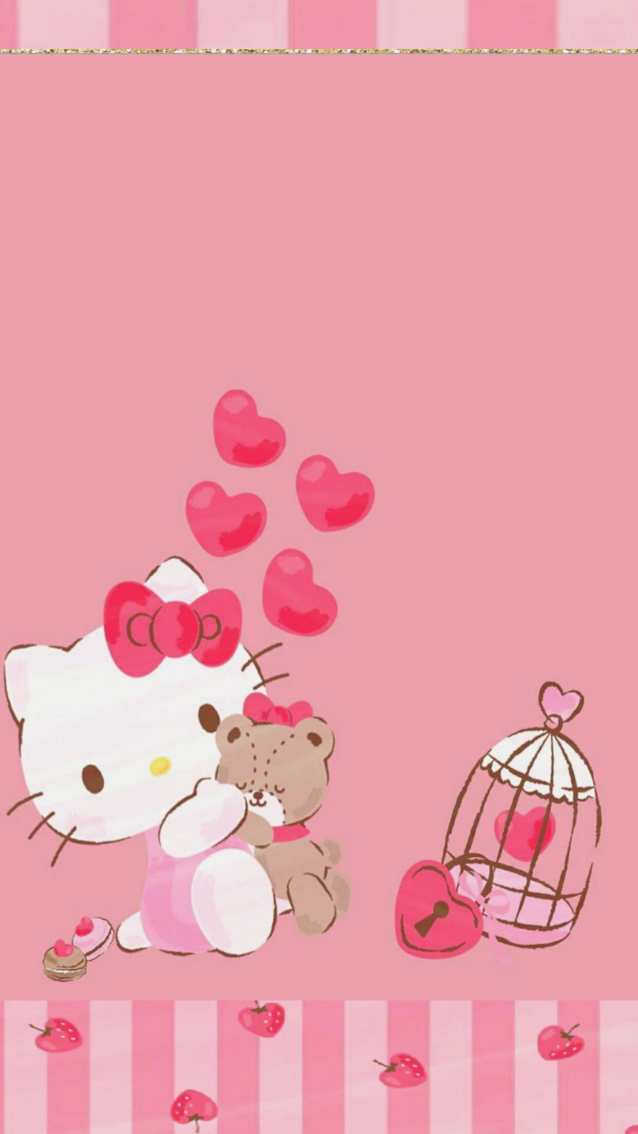 Hello Kitty con orsetto rosa, 1242x2208 Verticale, iPhone Pro