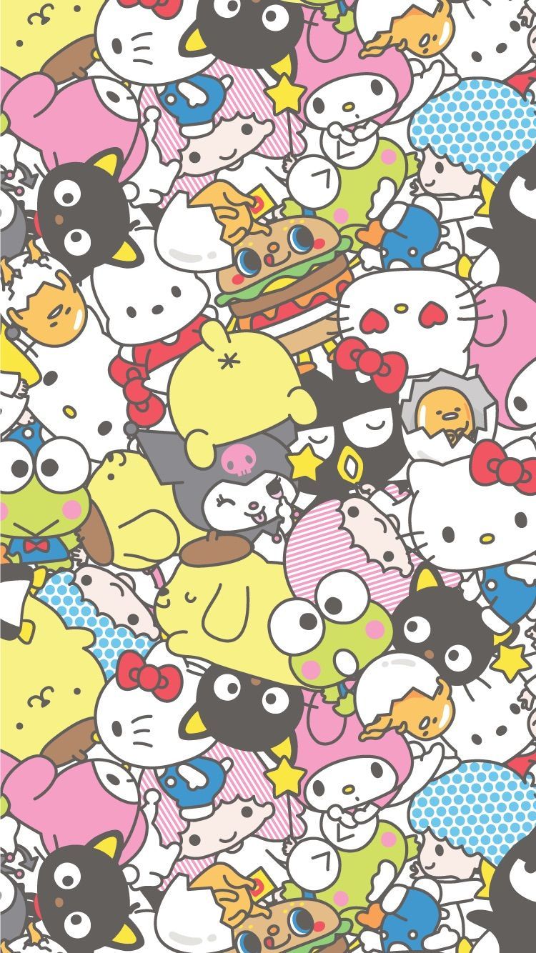 collage personaggi Sanrio Hello Kitty, 750x1334 Full HD Verticale, iPhone