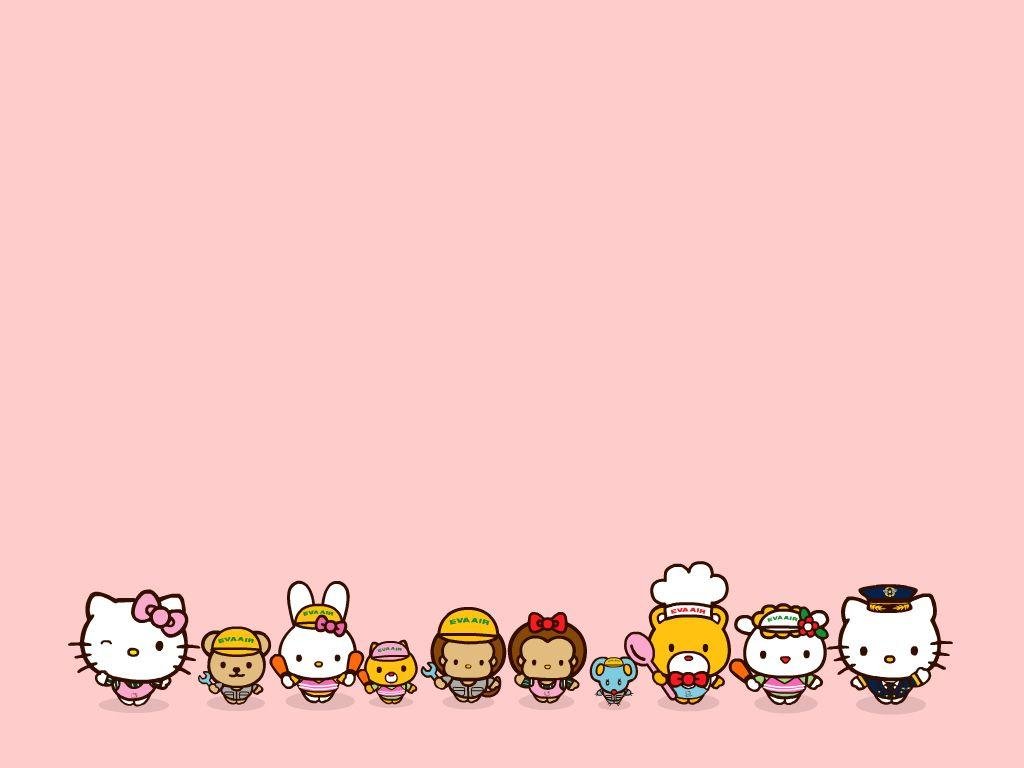 fila personaggi Sanrio rosa, 1024x768 HD, PC