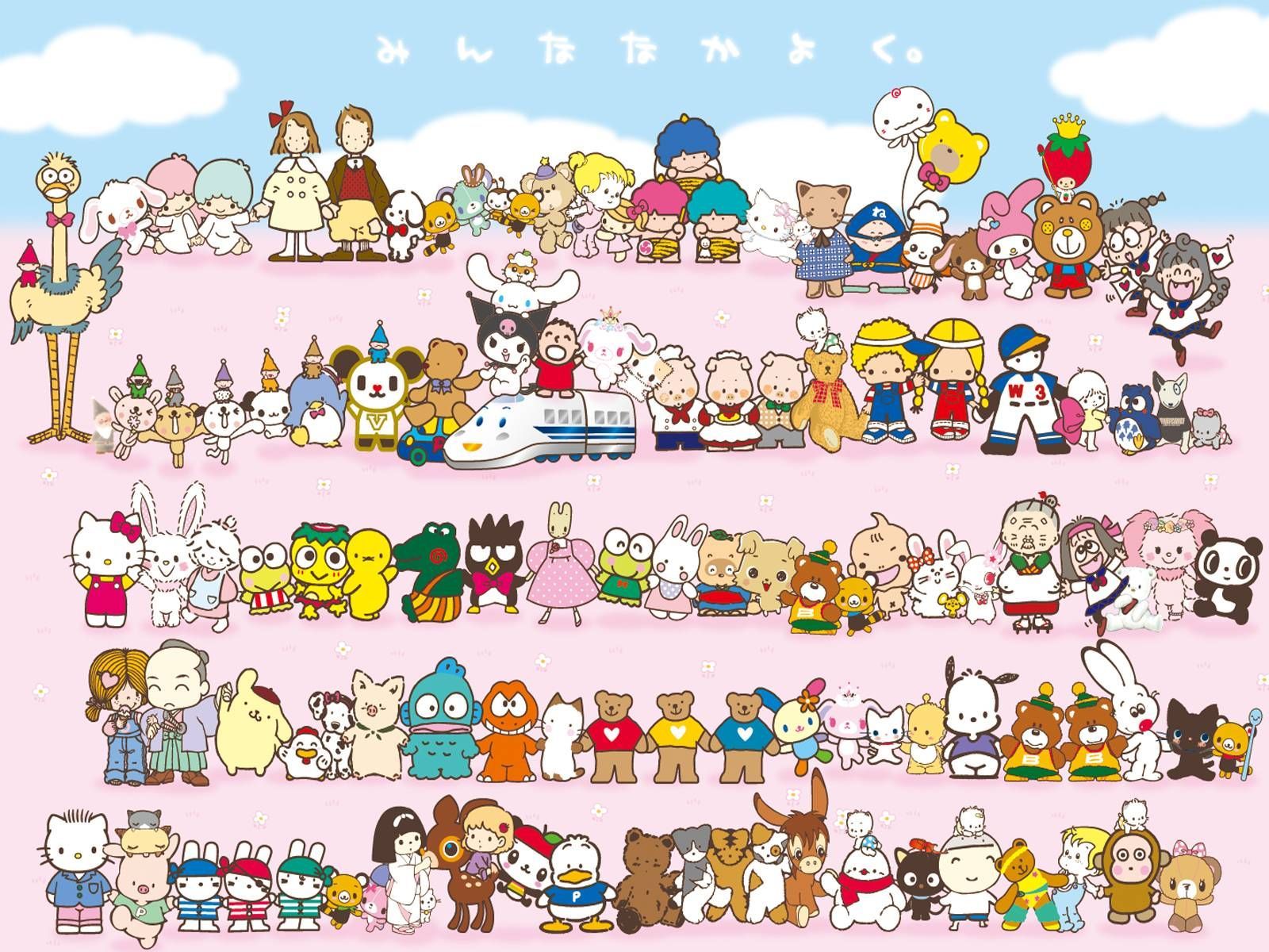 tutti personaggi Sanrio affollato, 1600x1200 HD Ready, PC