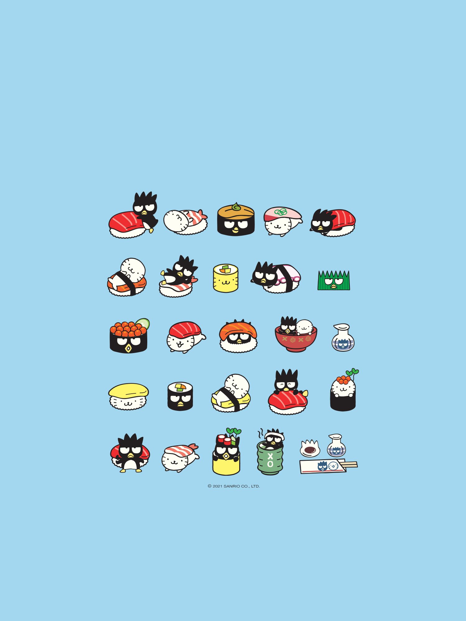 Badtz-Maru sushi azzurro, 1500x2000 Verticale, Telefono