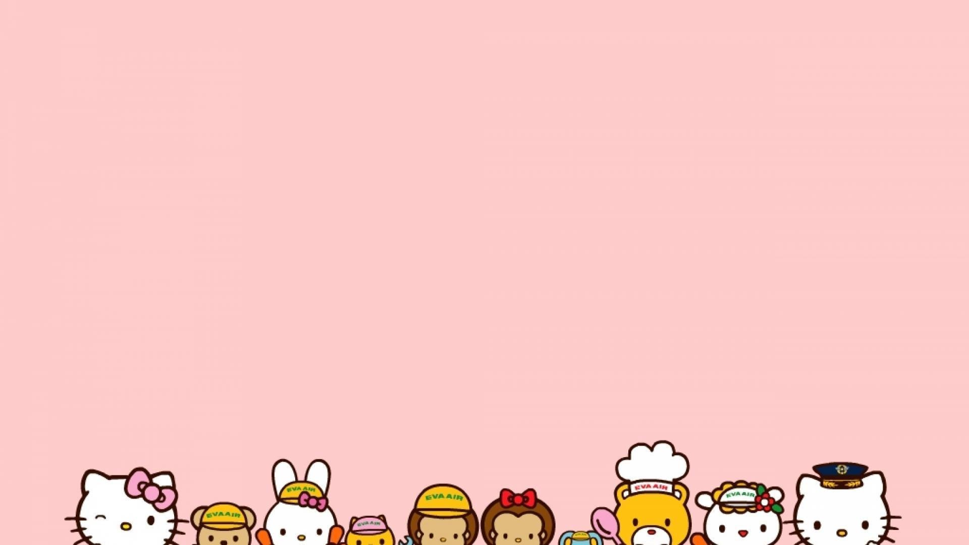 fila personaggi Sanrio rosa, 1920x1080 Full HD 1080p, Desktop